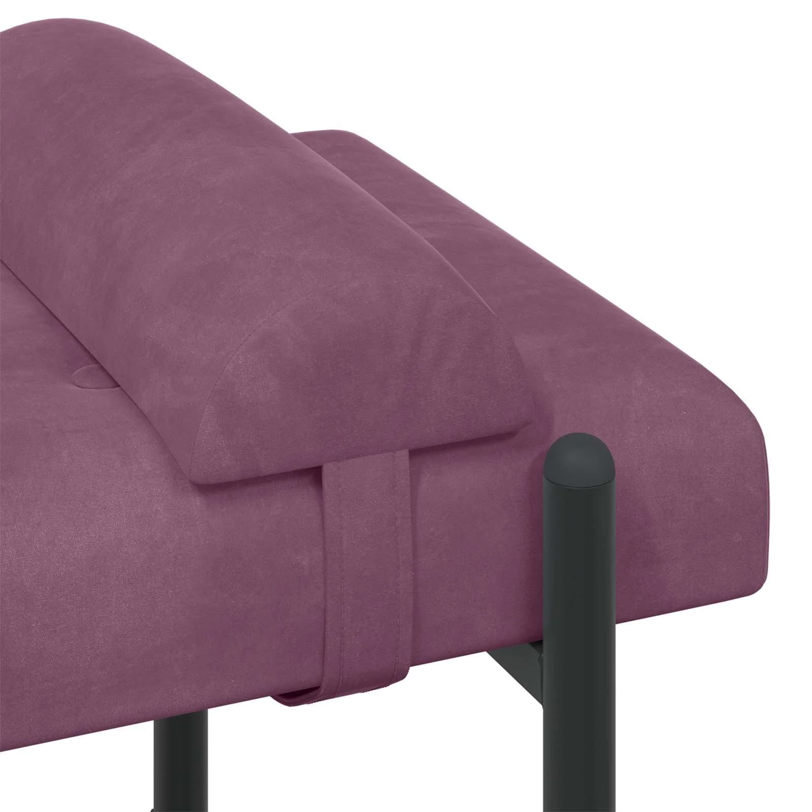 Klubska klop z gumbi in vzglavniki Vijolična 110 x 40 x 46 cm - slika 7