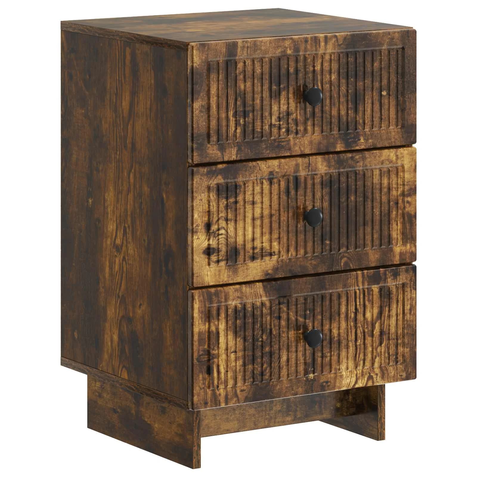 Nočna omarica Dimljen hrast 43 x 41 x 66,5 cm Inženirski les - slika 2
