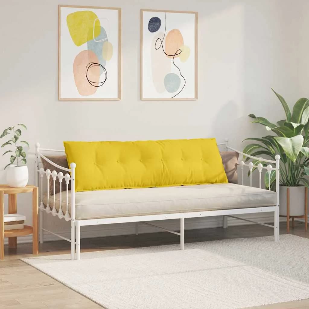 Poglavni vzglavnik Svetlo rumena 160 x 19 x 50 cm blago - slika 4