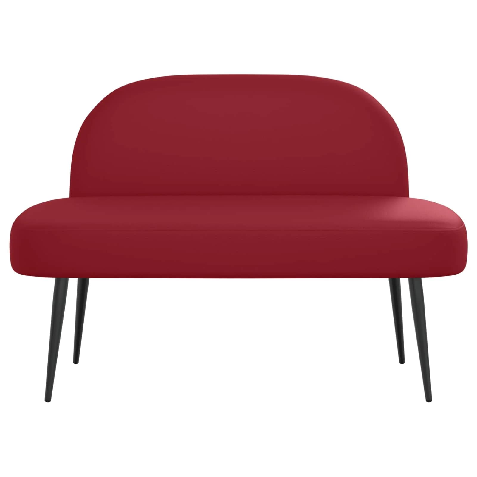 Oblazinjena klop z naslonom vinsko rdeča 110 x 60 x 76 cm - slika 3