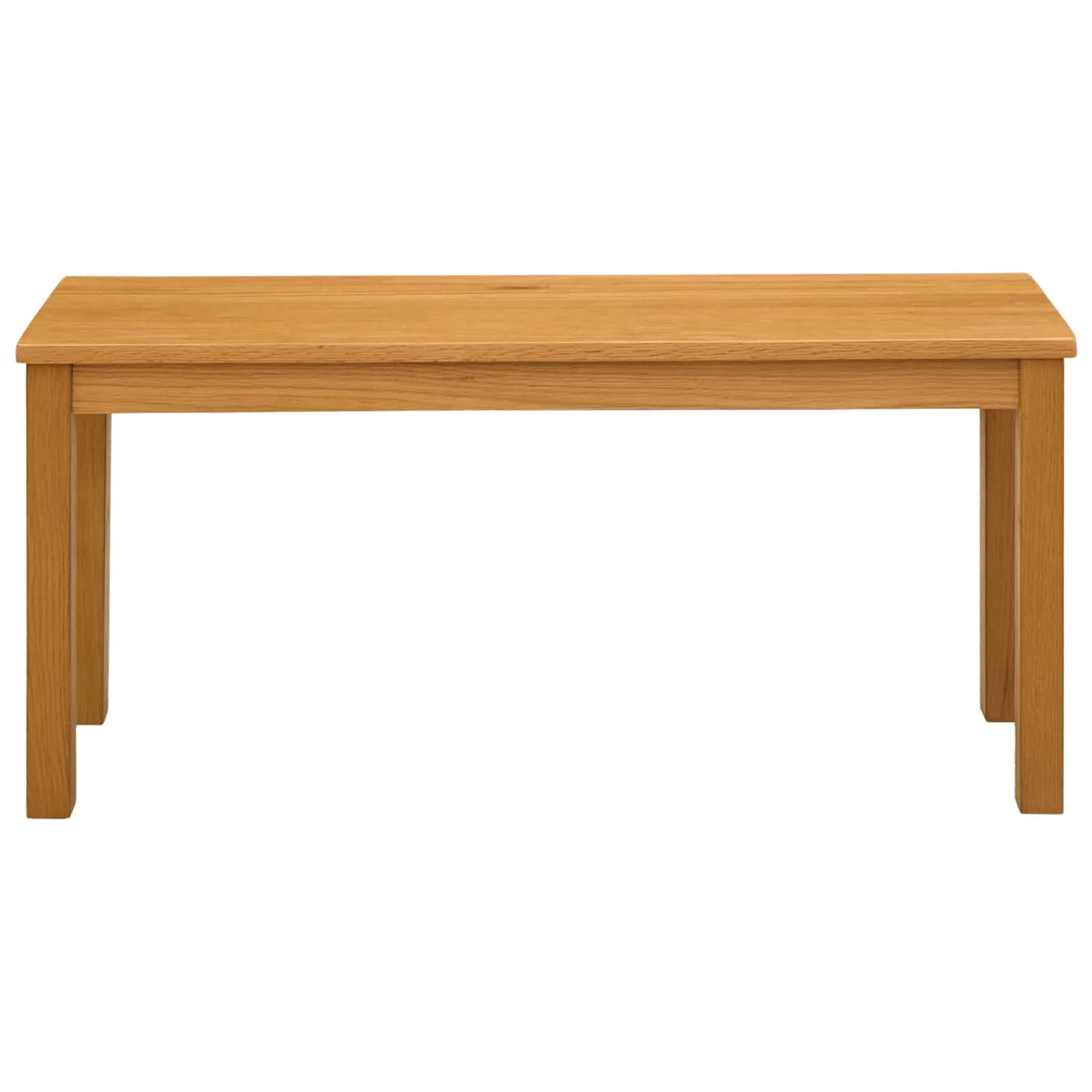Jedilna klop 95 x 32 x 45 cm Masivno hrastovo les Naravna - slika 3