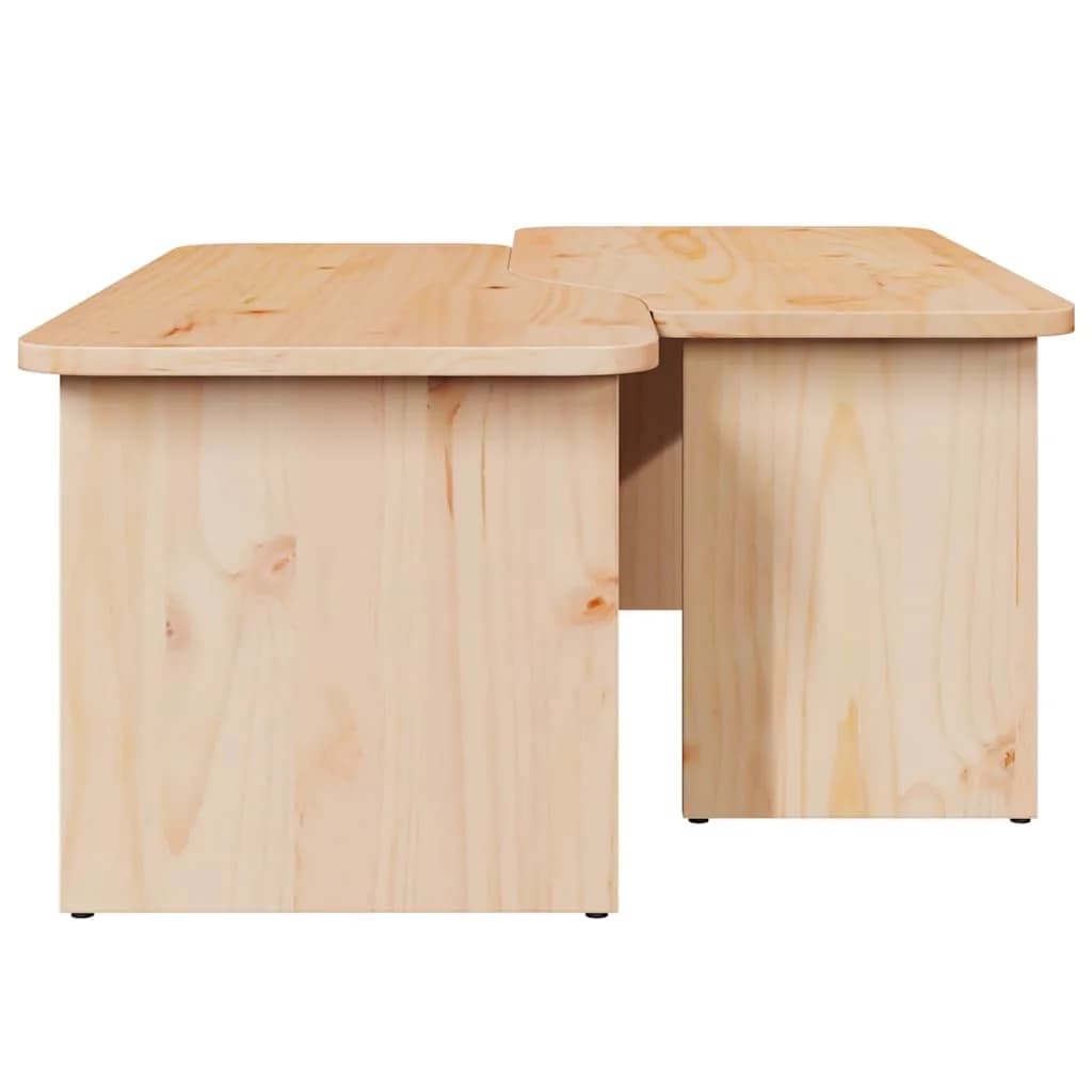 Klubska miza 2 kos Naravna 100 x 69 x 35,5 cm Trdna borovina - slika 10