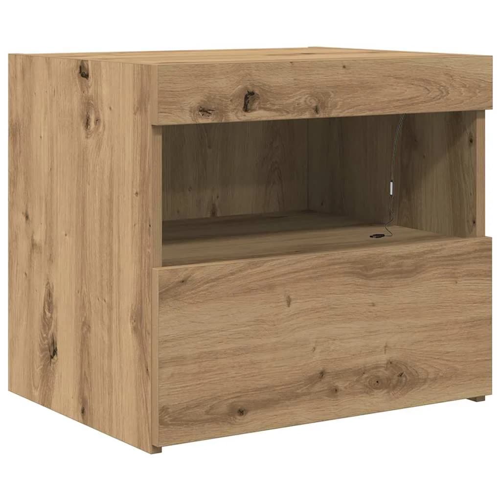 Nočna omarica 2 kos Umetni hrast 50 x 40 x 45 cm Inženirski les - slika 6