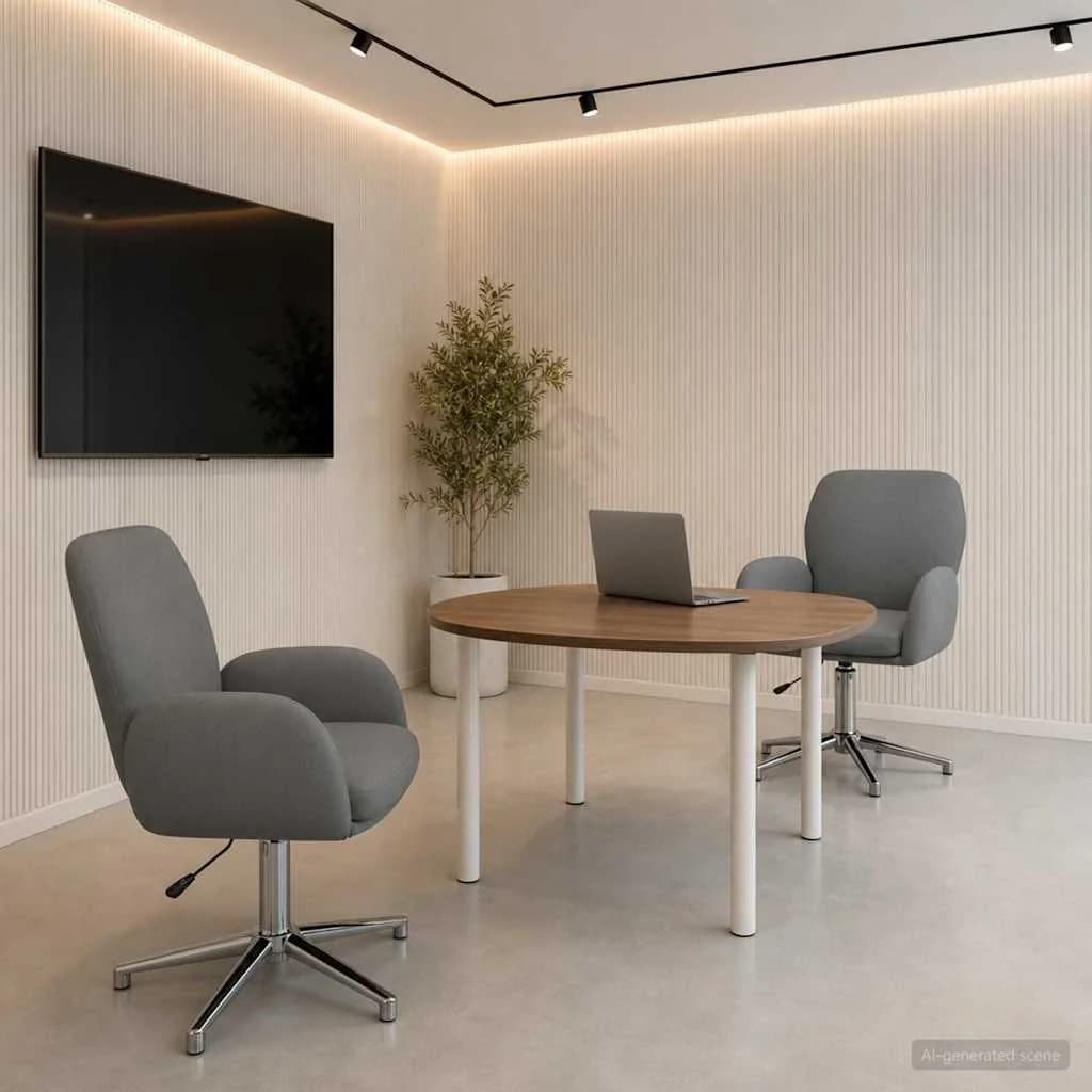 Vrteči pisarniški stoli 2 kos 54 x 58 x 90 cm Temno siva Blago