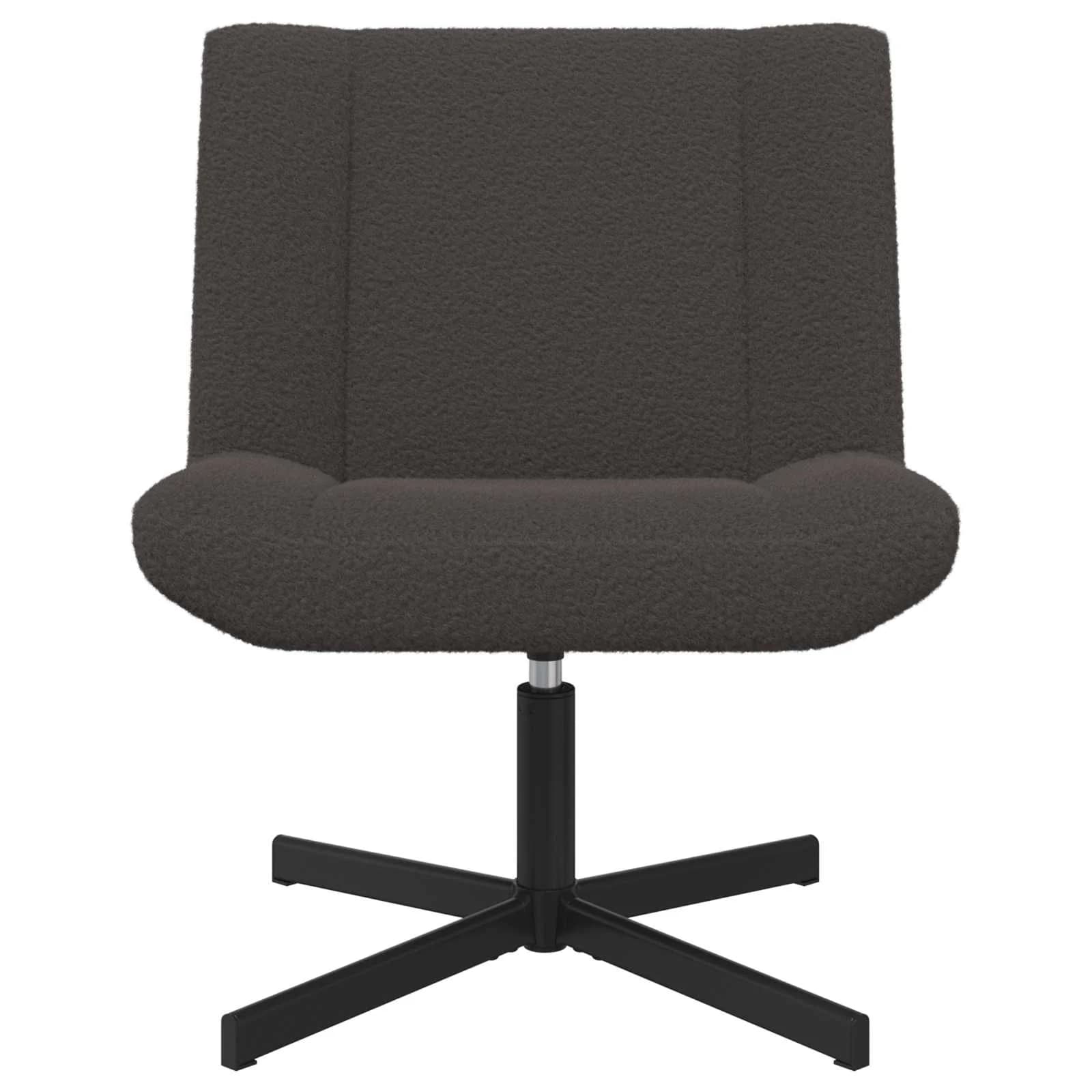 Vrtljiv stol Temno siva 63 x 75 x 76 cm Ovčja koža - slika 2