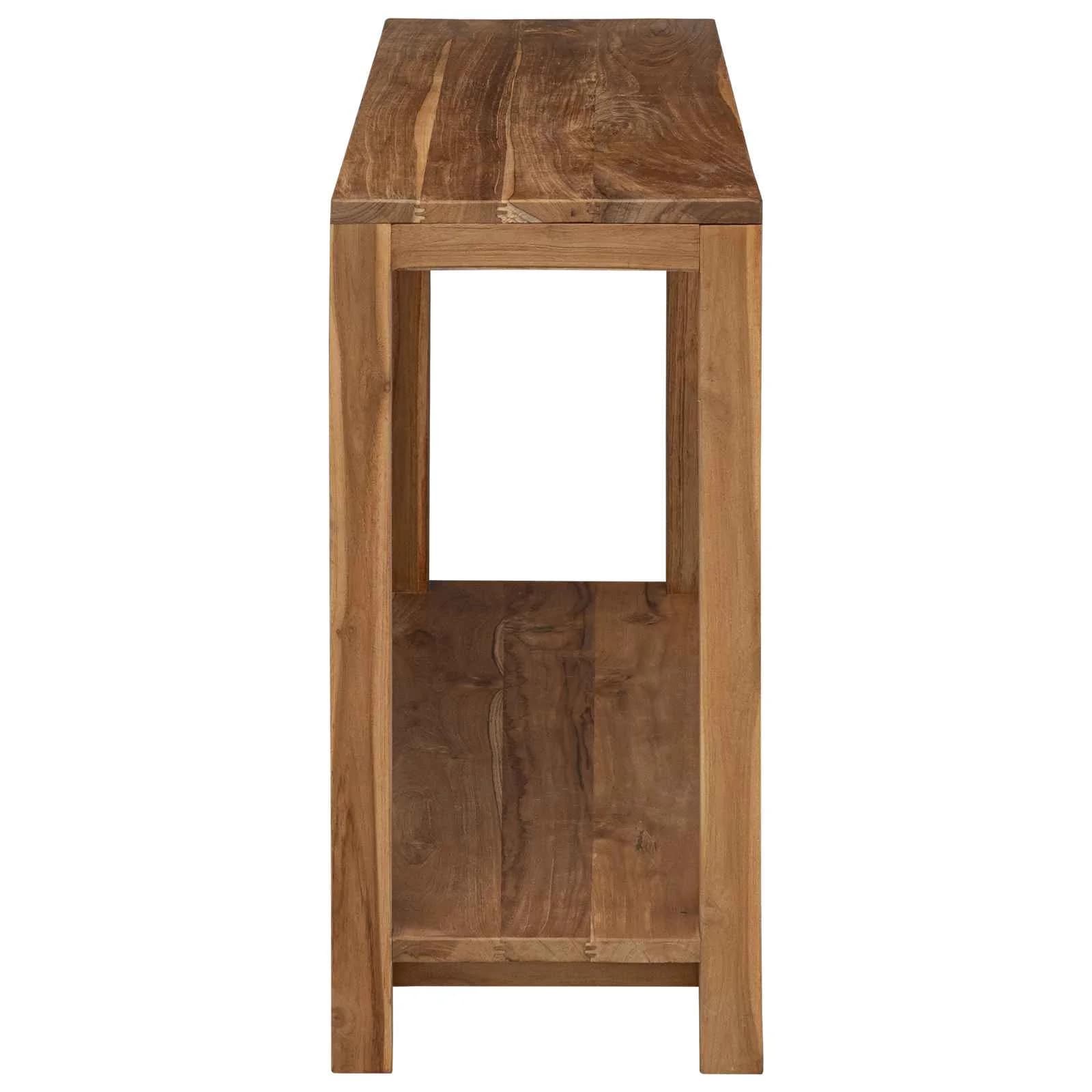 Konzolna miza Naravna 110 x 35 x 75 cm Trden tikov les - slika 3