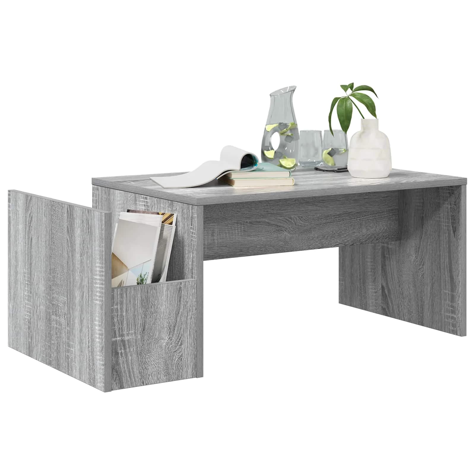Klubska miza Siva Sonoma 90 x 45 x 35 cm Inženirski les - slika 3