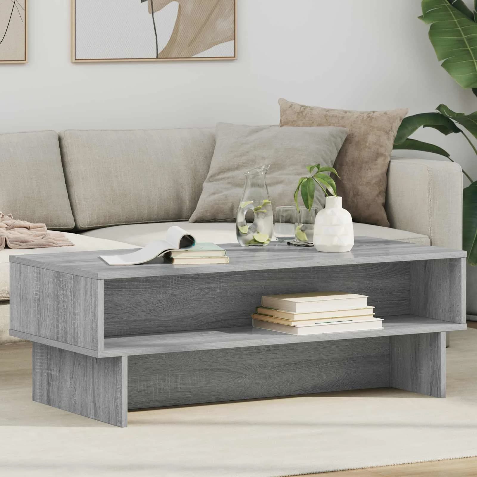Klubska miza Siva Sonoma 100 x 46 x 35 cm Inženirski les