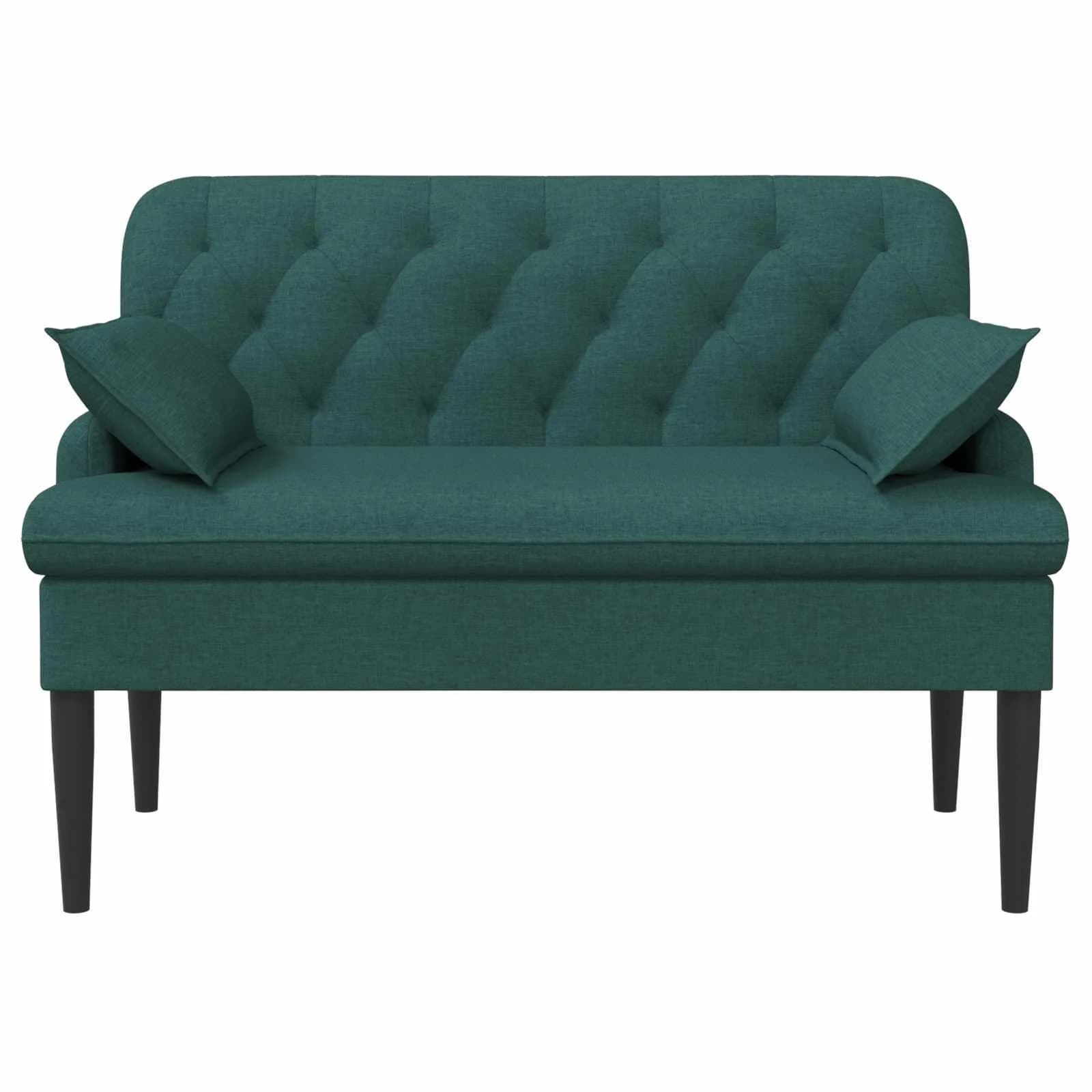 Dvojnica s gumbi Temno zelena 111 x 68 x 80 cm Blago - slika 3