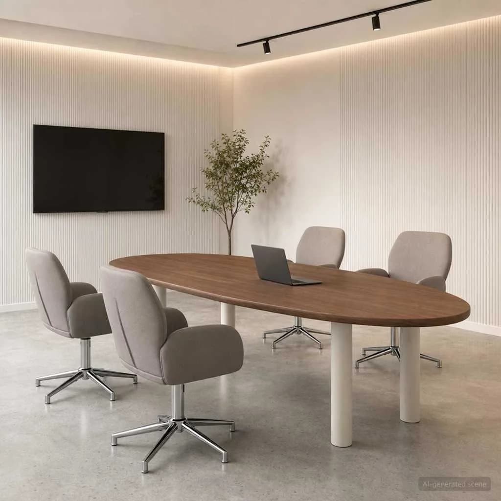 Vrteči pisarniški stoli 4 kos 54 x 58 x 90 cm Taupe Blago
