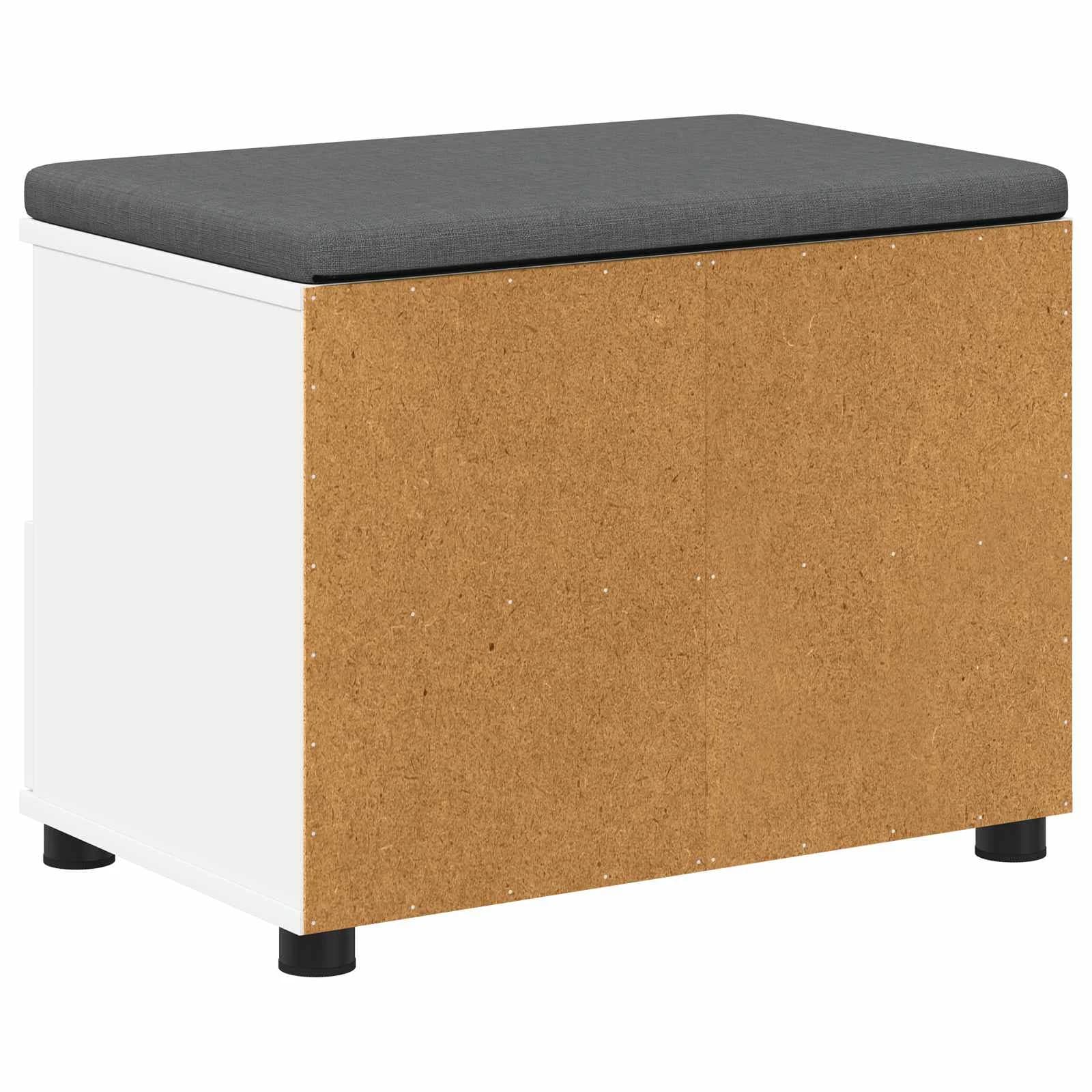 Haldna klop Bela 60 x 38 x 46 cm Oblikovan Les in Tkanina - slika 8