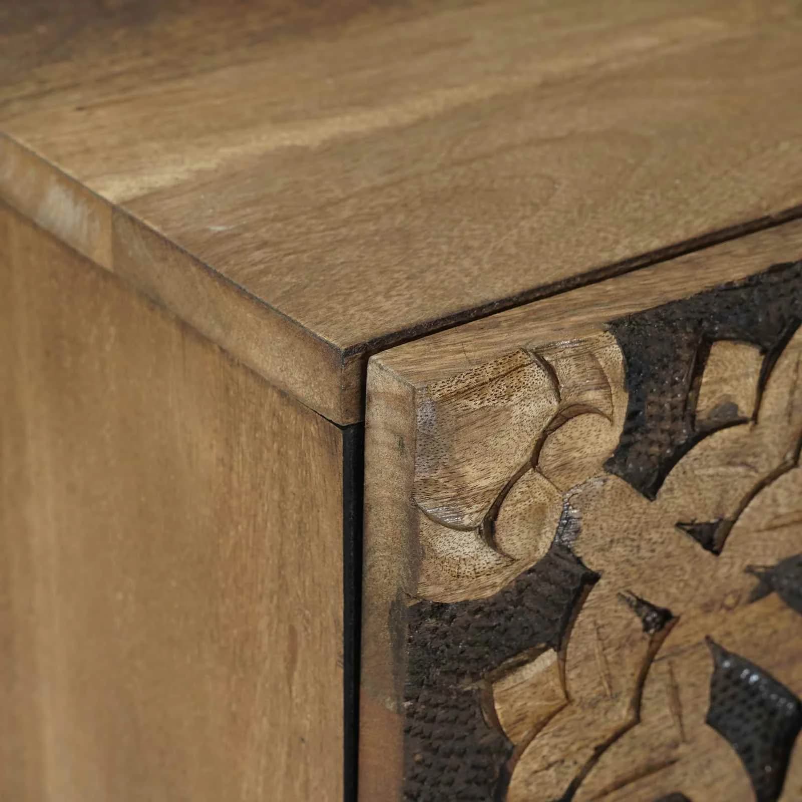 Nočna omarica 2 kos Rjava 40 x 33,5 x 46 cm Masiven les manga - slika 7
