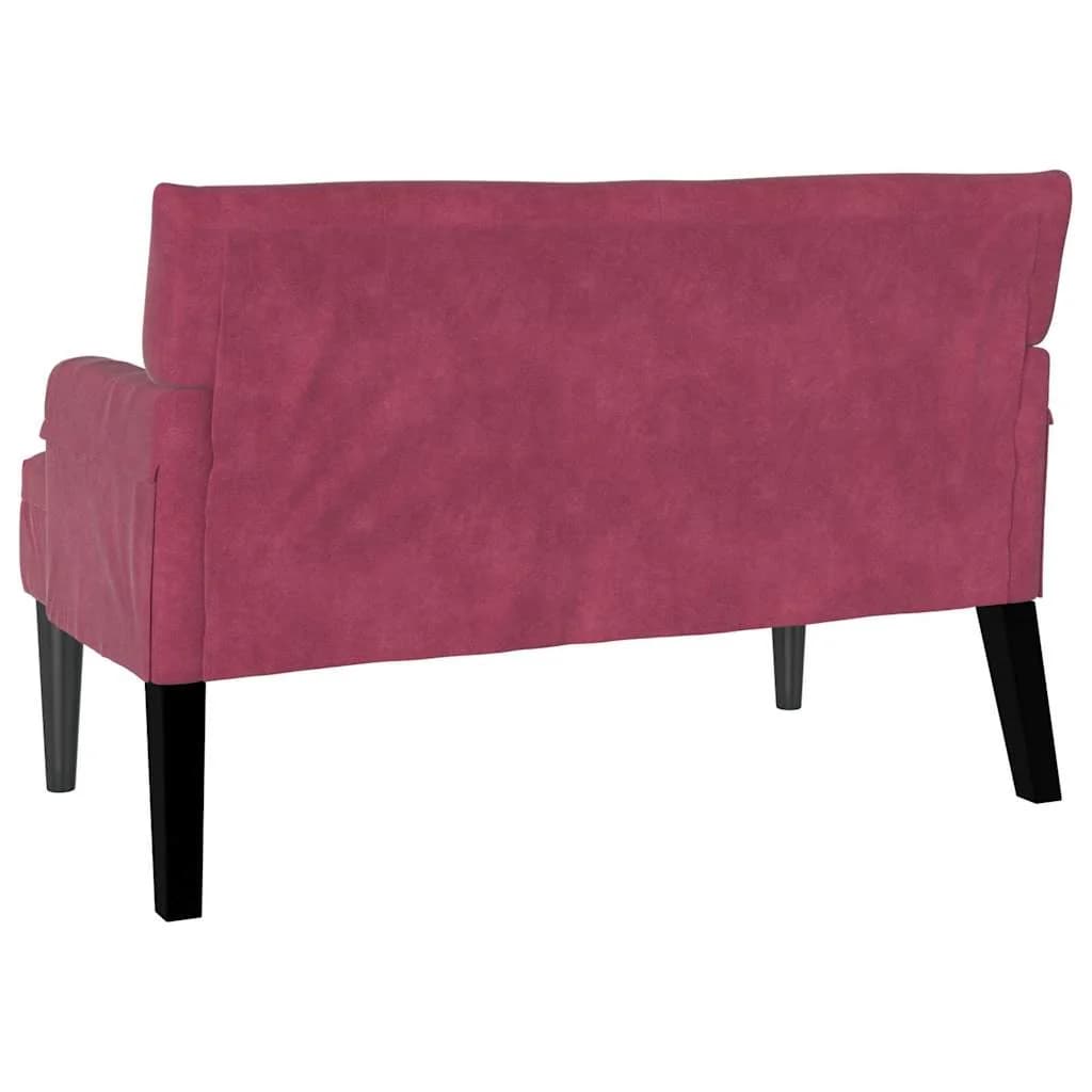 Chesterfield klop Vinorodna rdeča 112 x 65,5 x 75 cm Žamet - slika 6