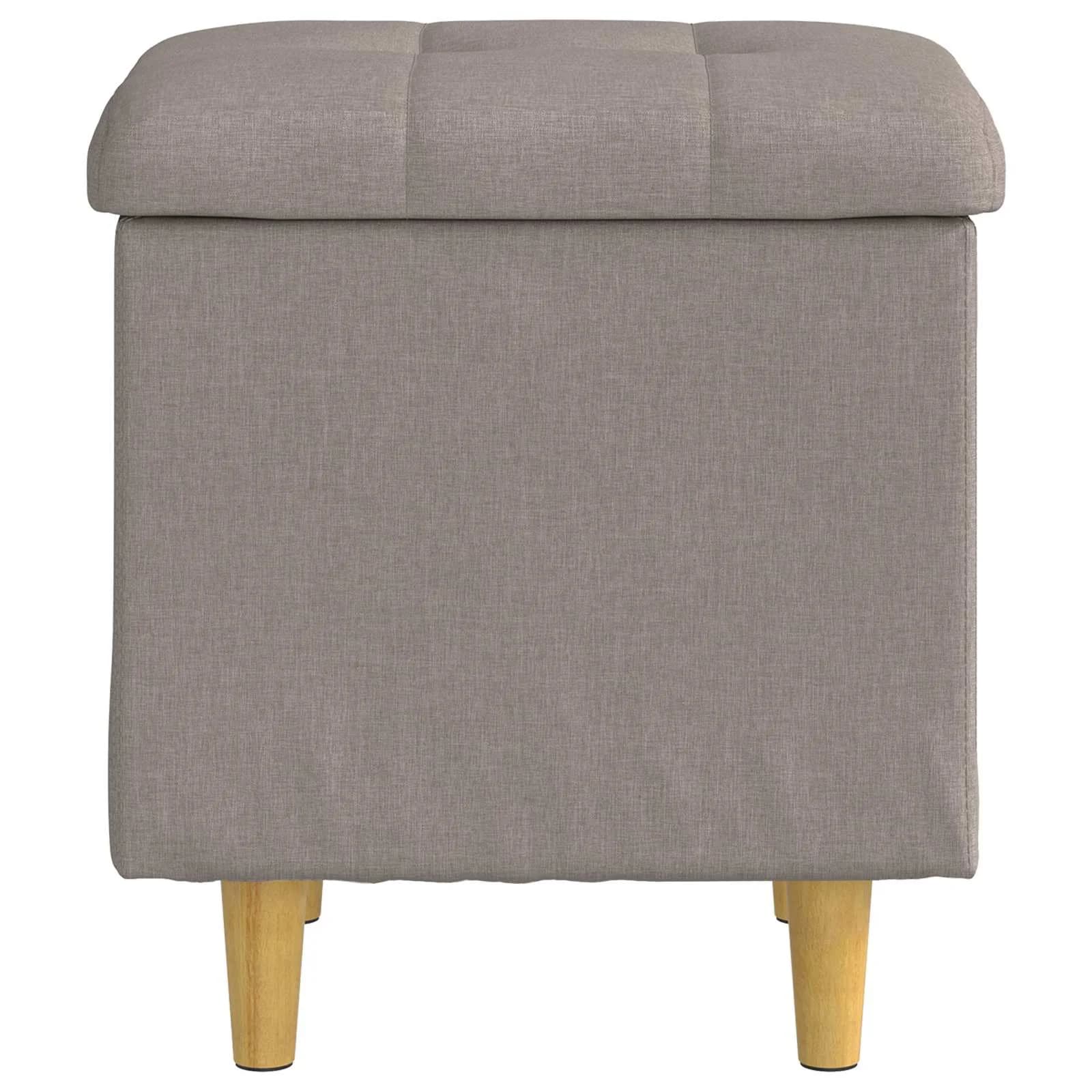 Shranjevalna tabureta z blazino Taupe 40 x 40 x 45 cm blago - slika 6