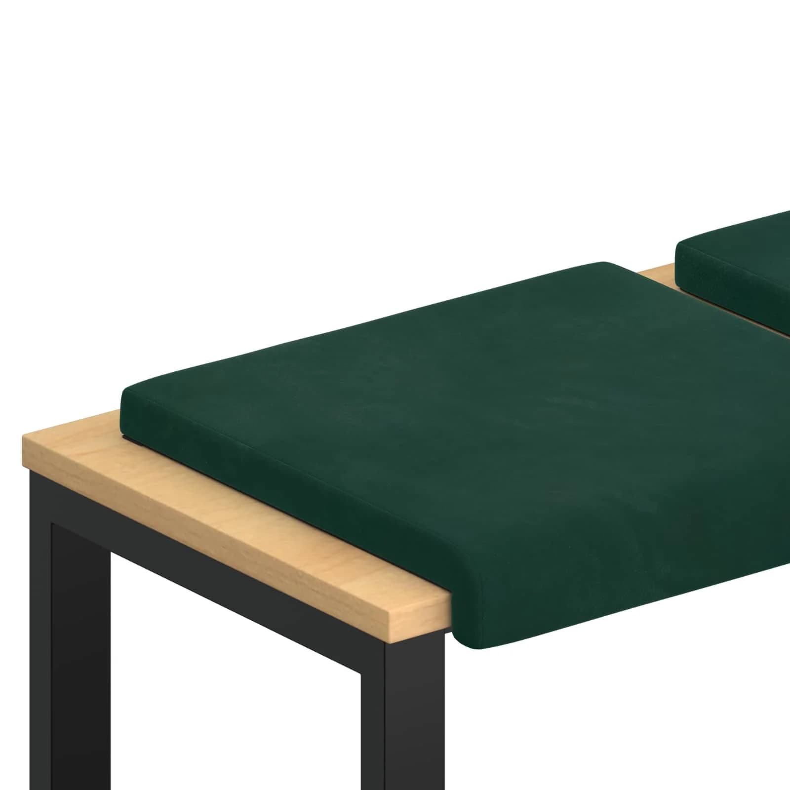 Blazina za klop 4 kos Žamet Temno zelena Globina 35 cm - slika 2