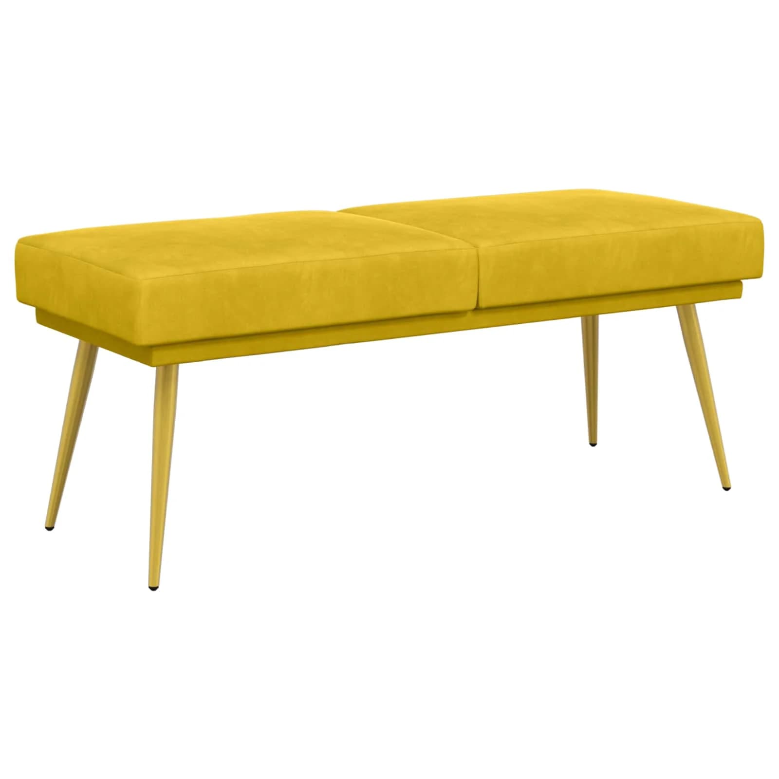 Dvojna klop Rumena 120 x 45 x 46 cm Žamet - slika 2
