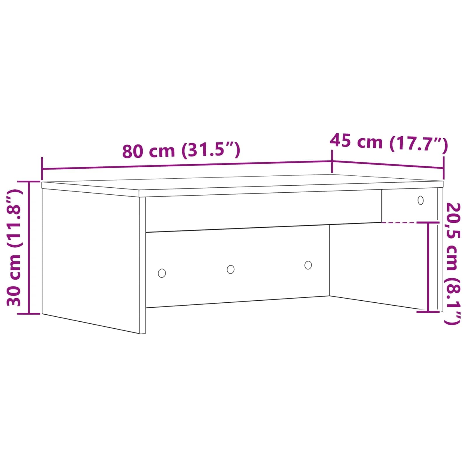 Stenska miza Dimljeni oreh Inženirski les 80 x 45 x 30 cm - slika 12
