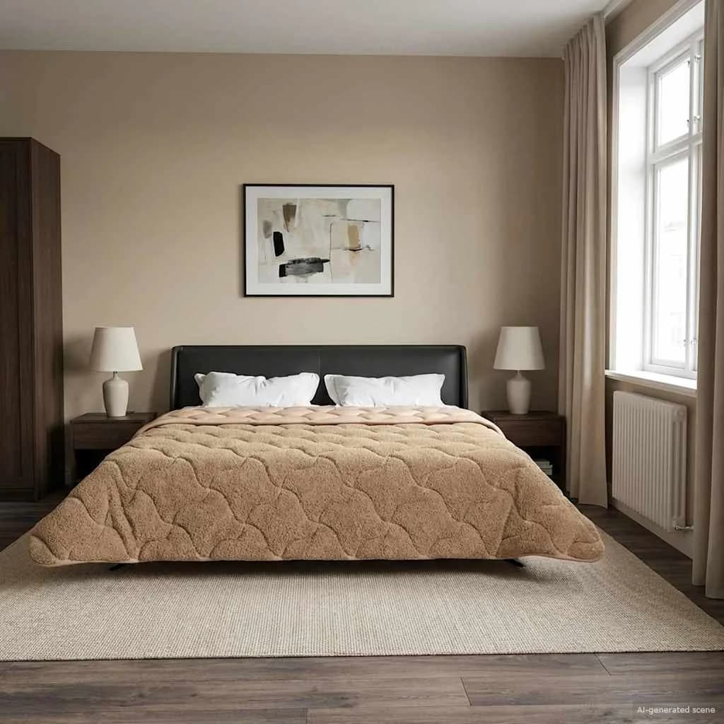 Zimska posteljnina Taupe 240 x 260 cm Mikrofibra in Teddy flis