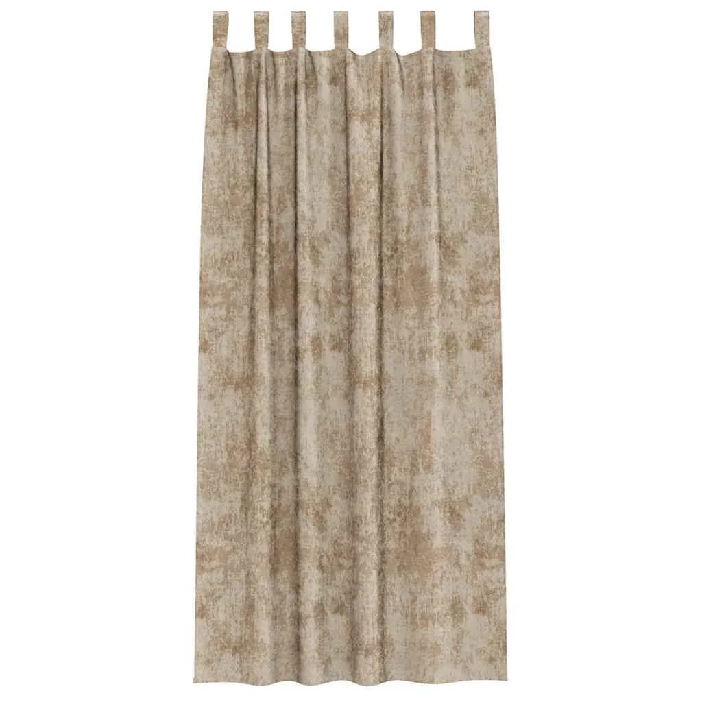 Velvete zavese 2 kos Šampanjec 225 x 140 cm Žamet - slika 4