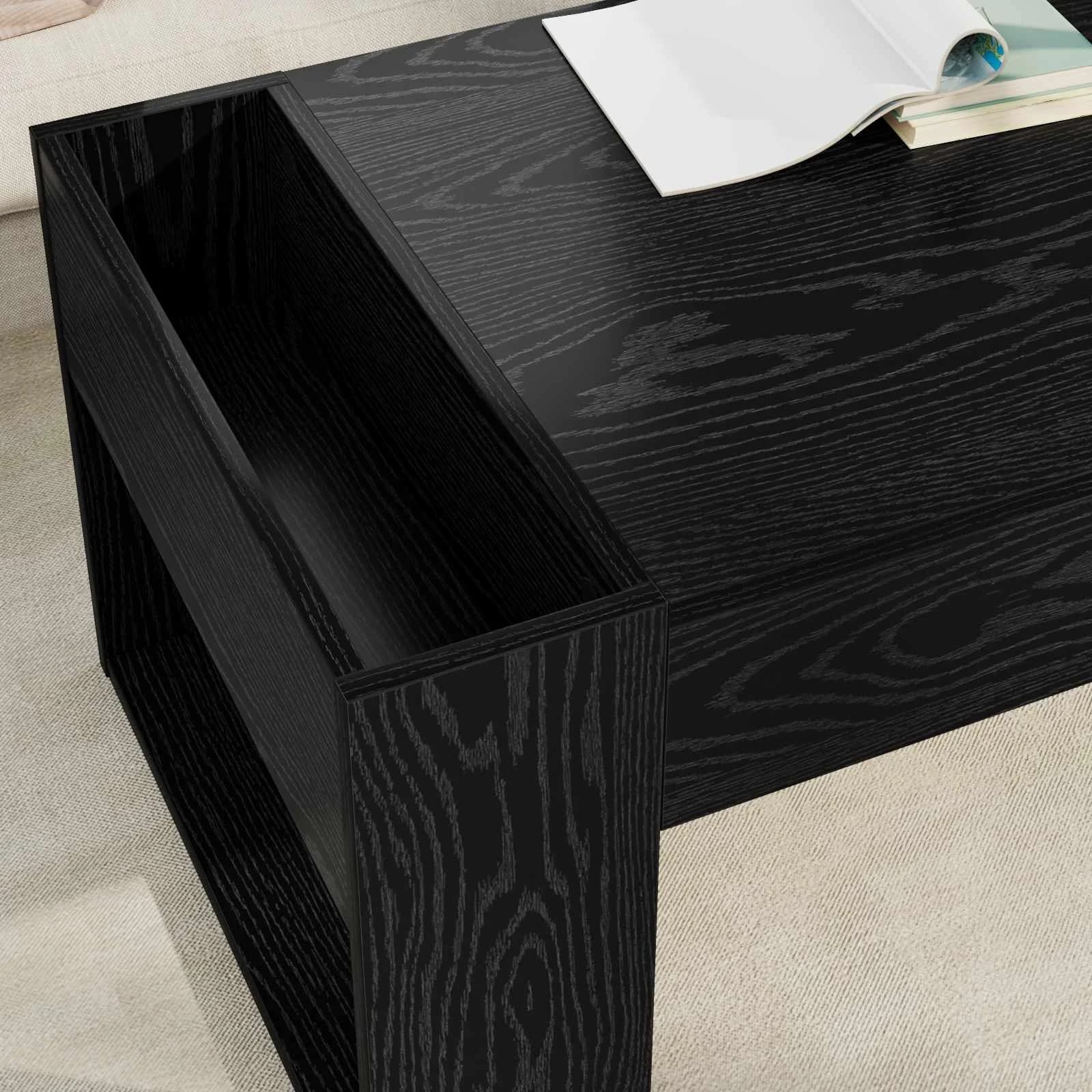 Klubska miza Črna Orehovina 110 x 50 x 41 cm Inženirski les - slika 4