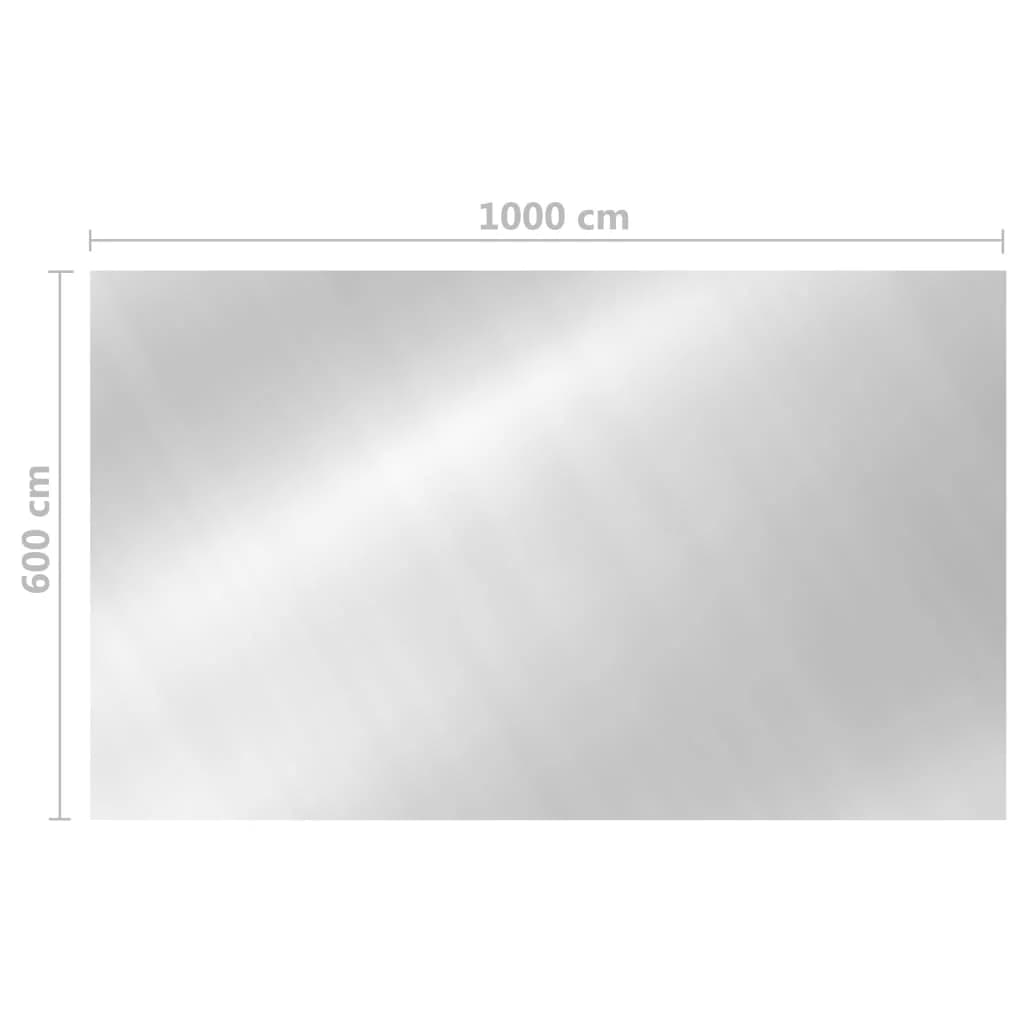 Pravokotno pokrivalo za bazen 1000x600 cm PE srebrno - slika 5