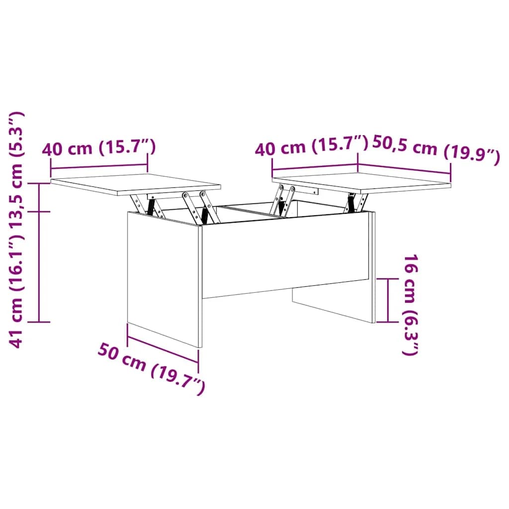 Klubska miza Črna Orehovina 102 x 50,5 x 46,5 cm Inženirski les - slika 12