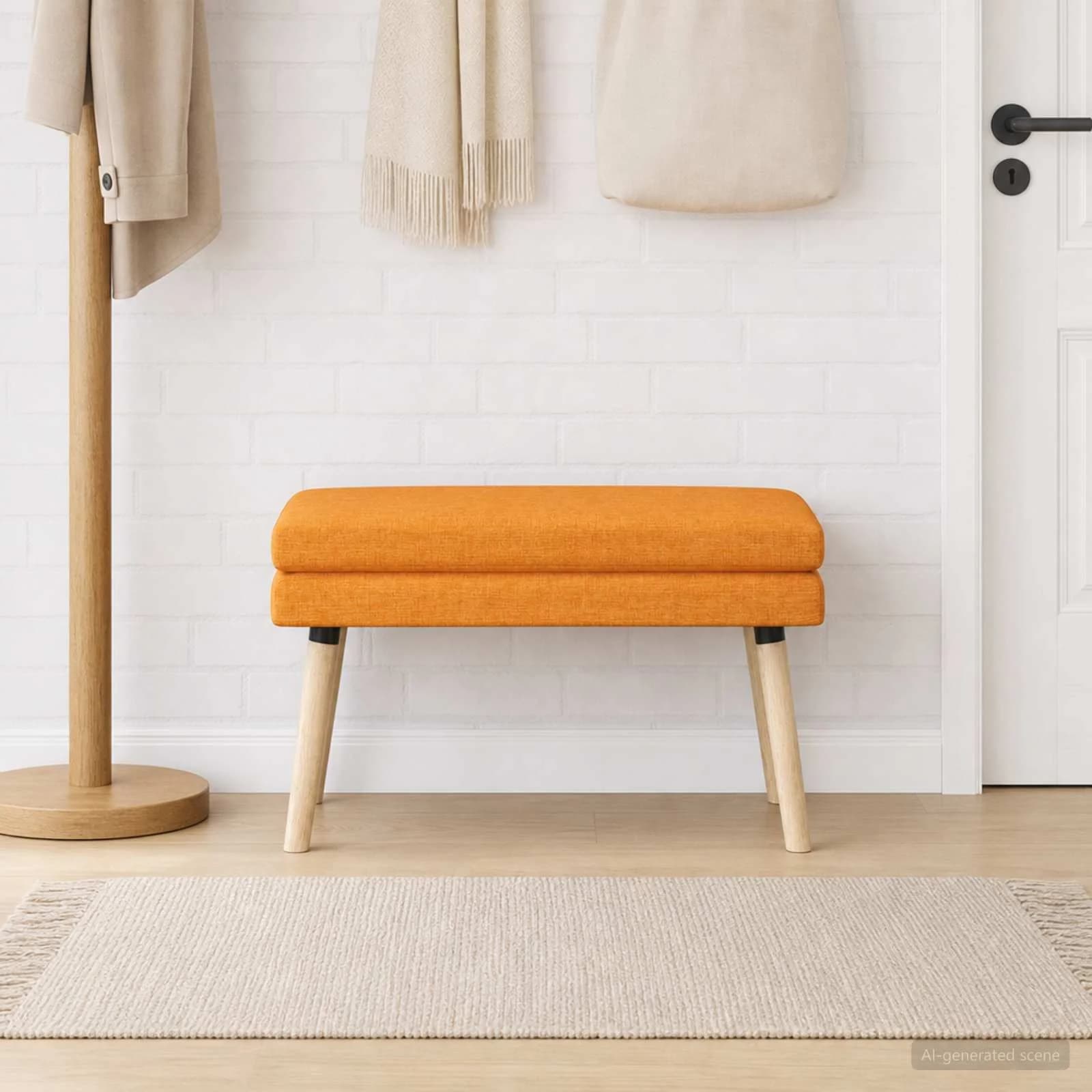 Dvojna klop Temno rumena 80 x 40 x 47 cm Blago - slika 3