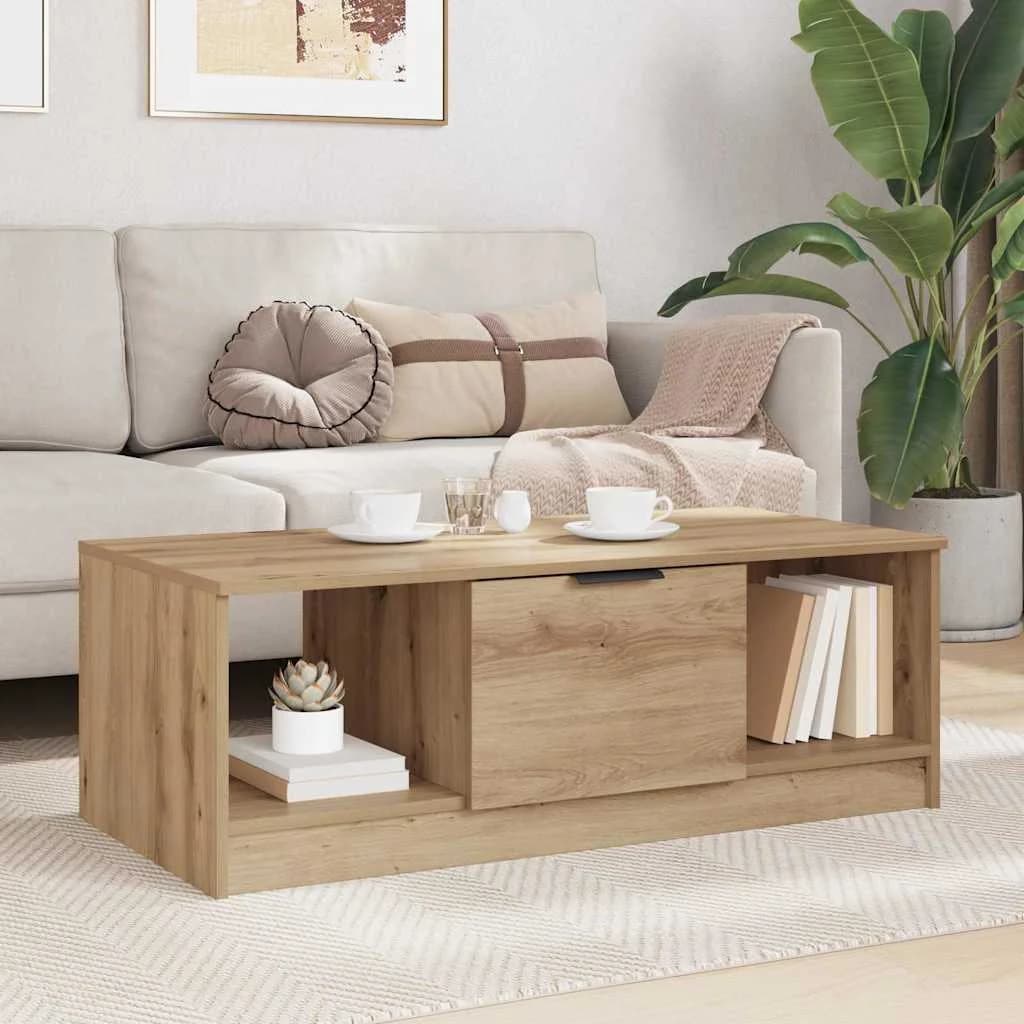 Klubska miza Umetni hrast 102 x 50 x 36cm Inženirski les - slika 4