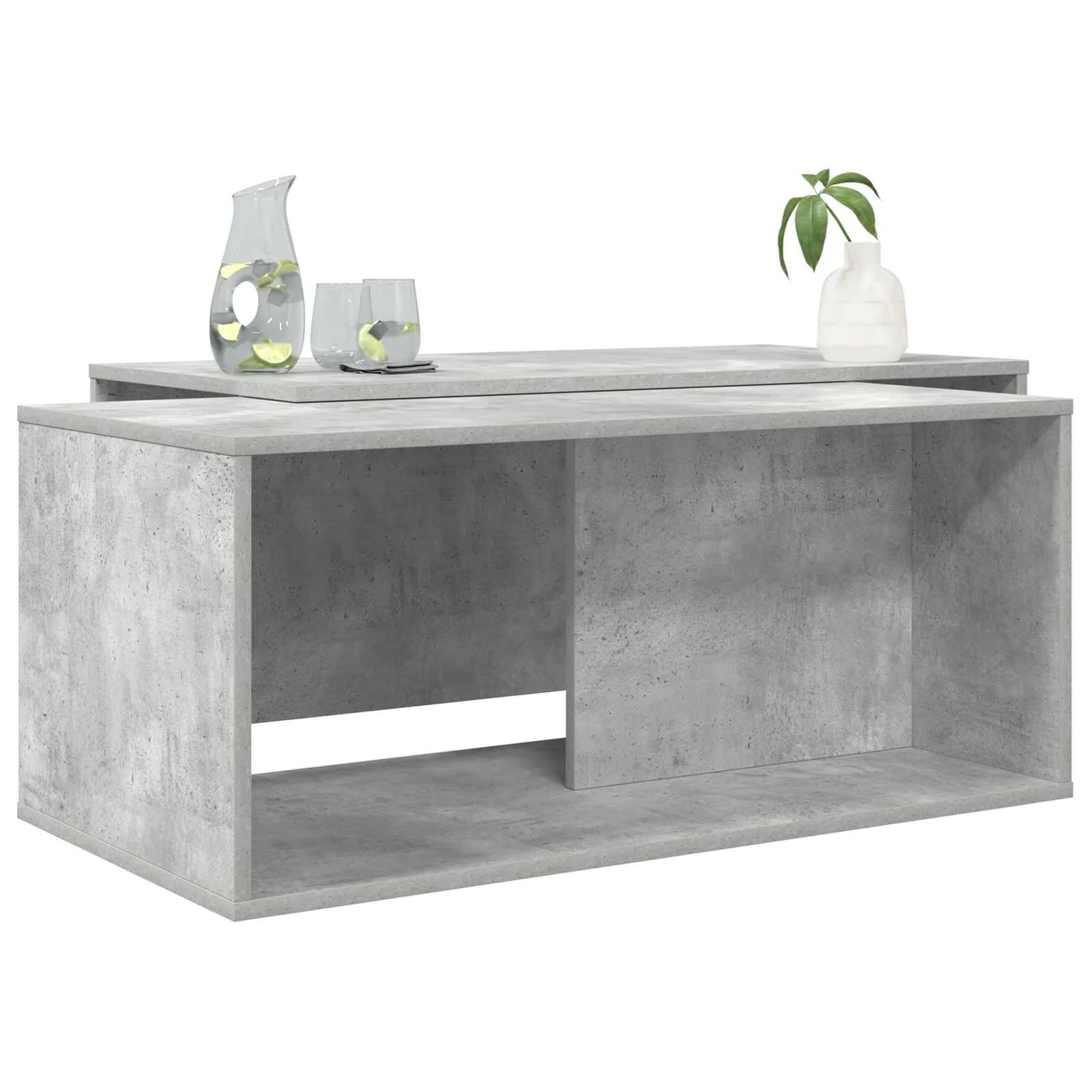 Set kavno mizico 2 kos Betonsko siva 90 x 48 x 40 cm - slika 3