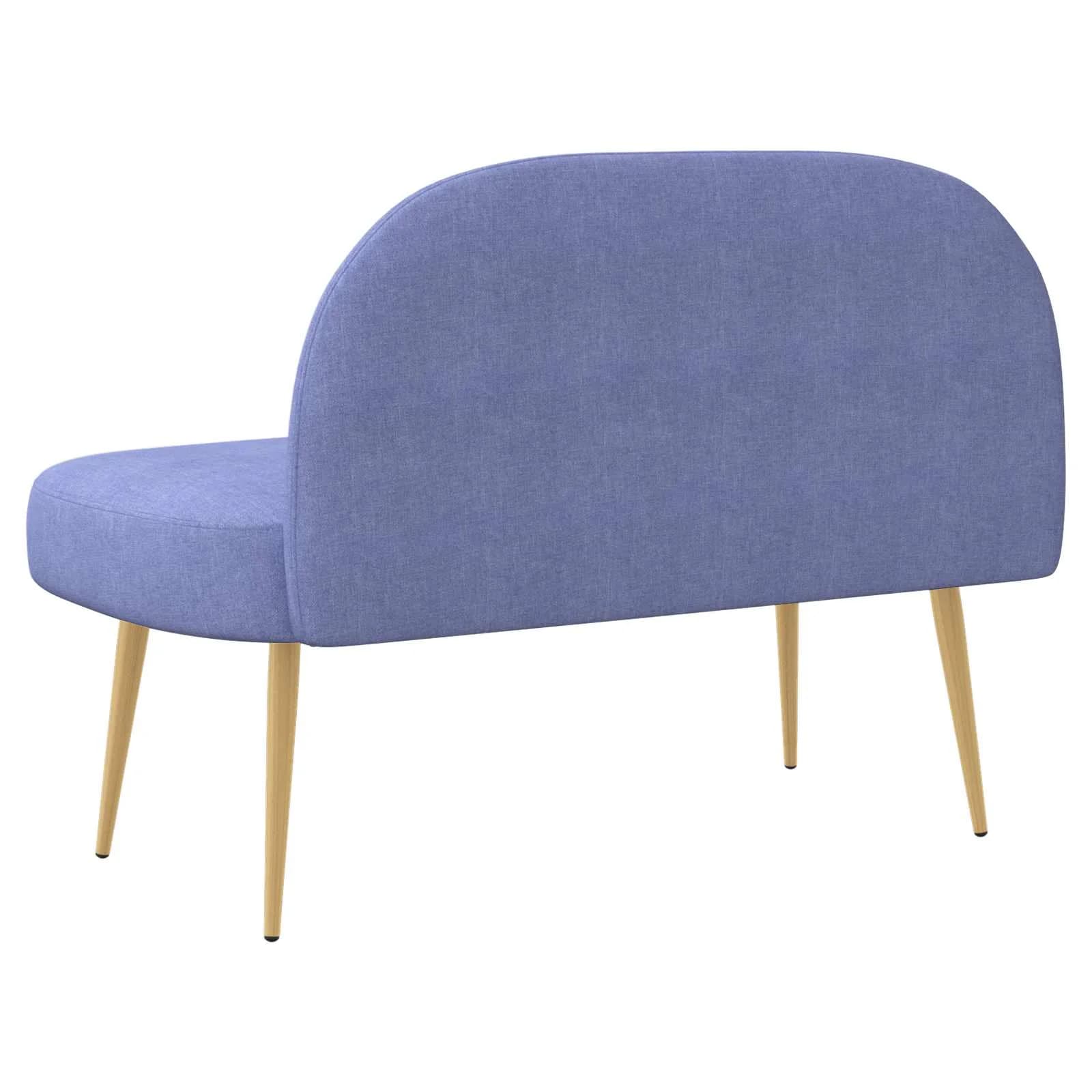 Oblazinjena klop z naslonom Jeans modra 110 x 60 x 76 cm - slika 4