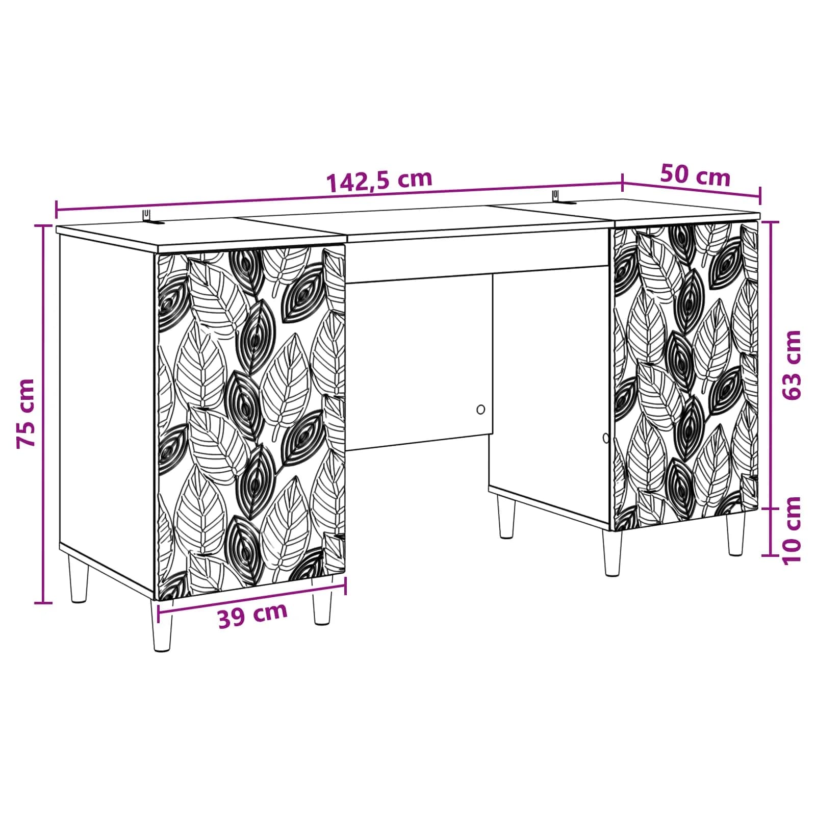 Miza Artisan hrast Inženirski les 142,5 x 50 x 75 cm - slika 10