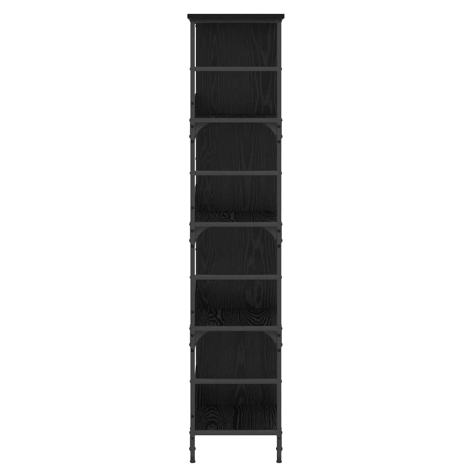 Knjižna polica 4 nivojev 78,5 x 33 x 153 cm metal PB Črni hrast - slika 4