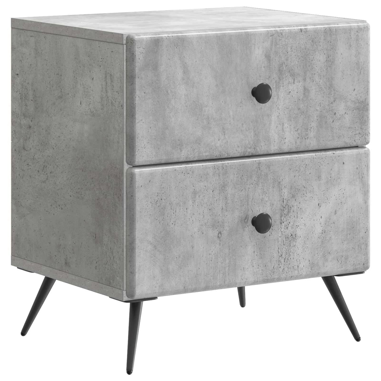Nočna omarica 2 kos Betonsko siva 43 x 34,5 x 47,5 cm - slika 5