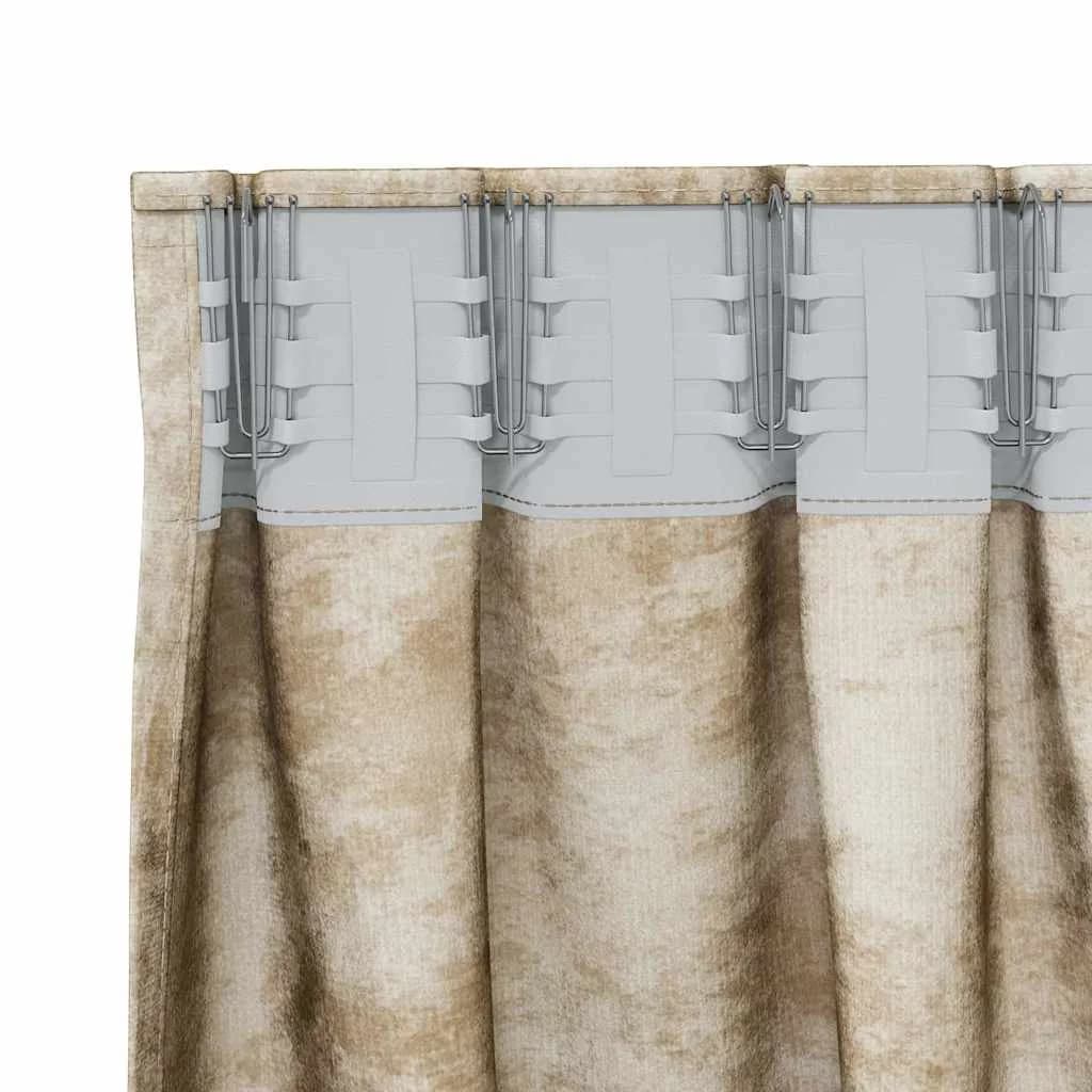 Velvete zavese 2 kos krema 245 x 140 cm Žamet - slika 5