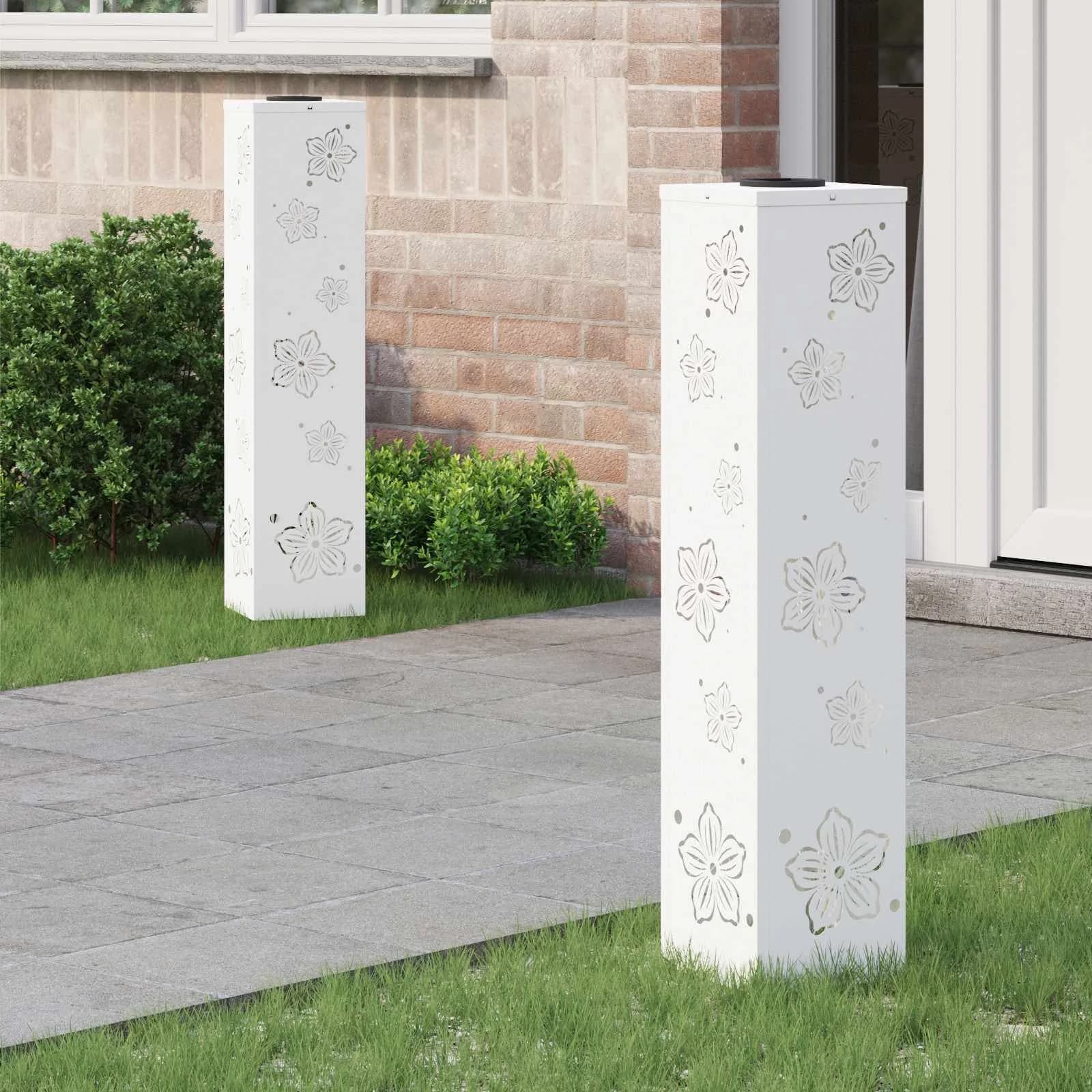 Solarno LED svetilo za pot 2 kos Toplo bela 18 x 18 x 80 cm