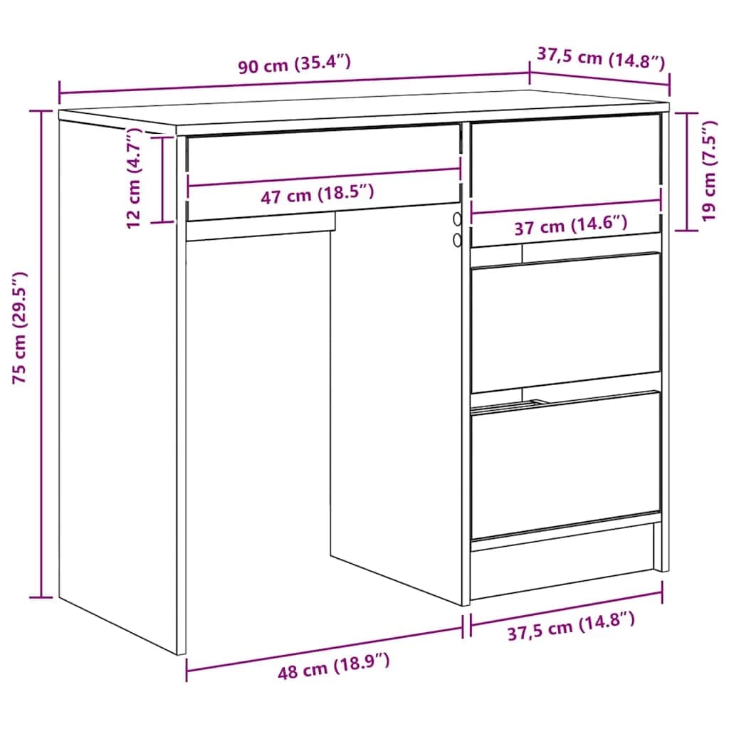 Miza Star les Inženirski les 90 x 37.5 x 75 cm - slika 12