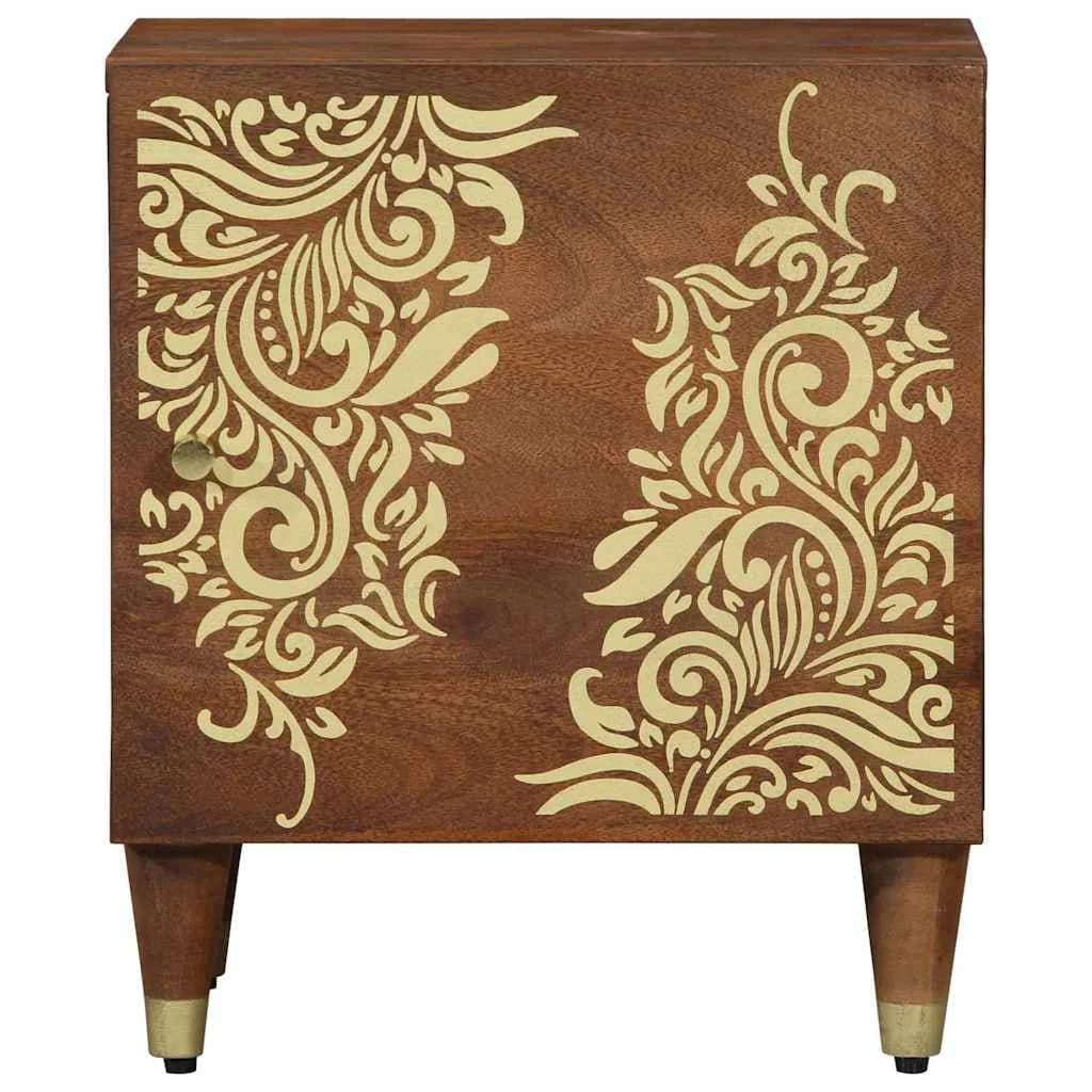 Nočna omarica z vrati Medeno rjava 40 x 33 x 46 cm - slika 3