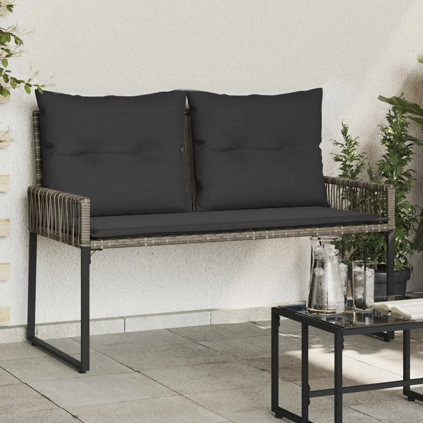 Zunanja klop 2 -Seater 4 kos 110 x 59 x 82 cm poli ratan