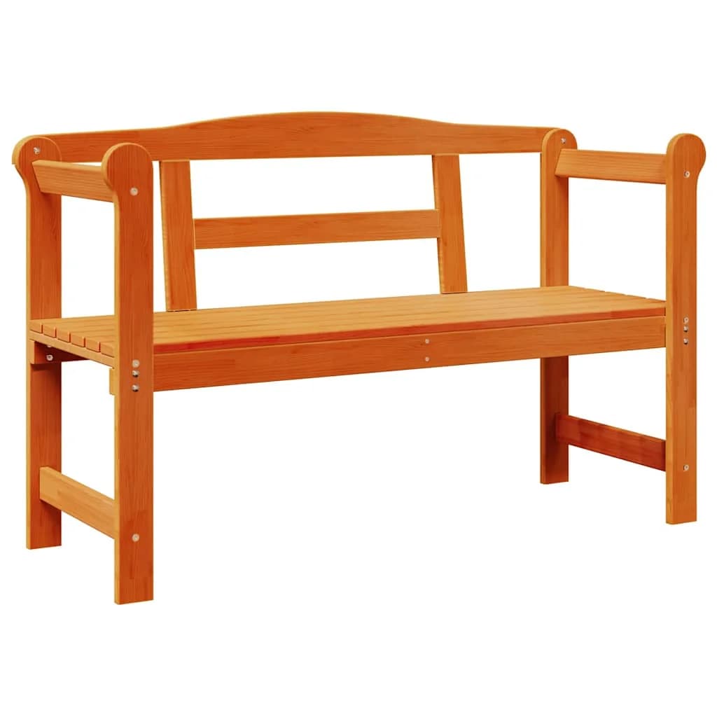 Zunanja klop Rjava 119 x 44 x 76 cm Masivno borovo les - slika 2