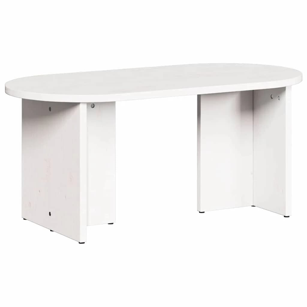 Klubska miza Bela 80 x 39,5 x 35 cm Trden borov les - slika 8