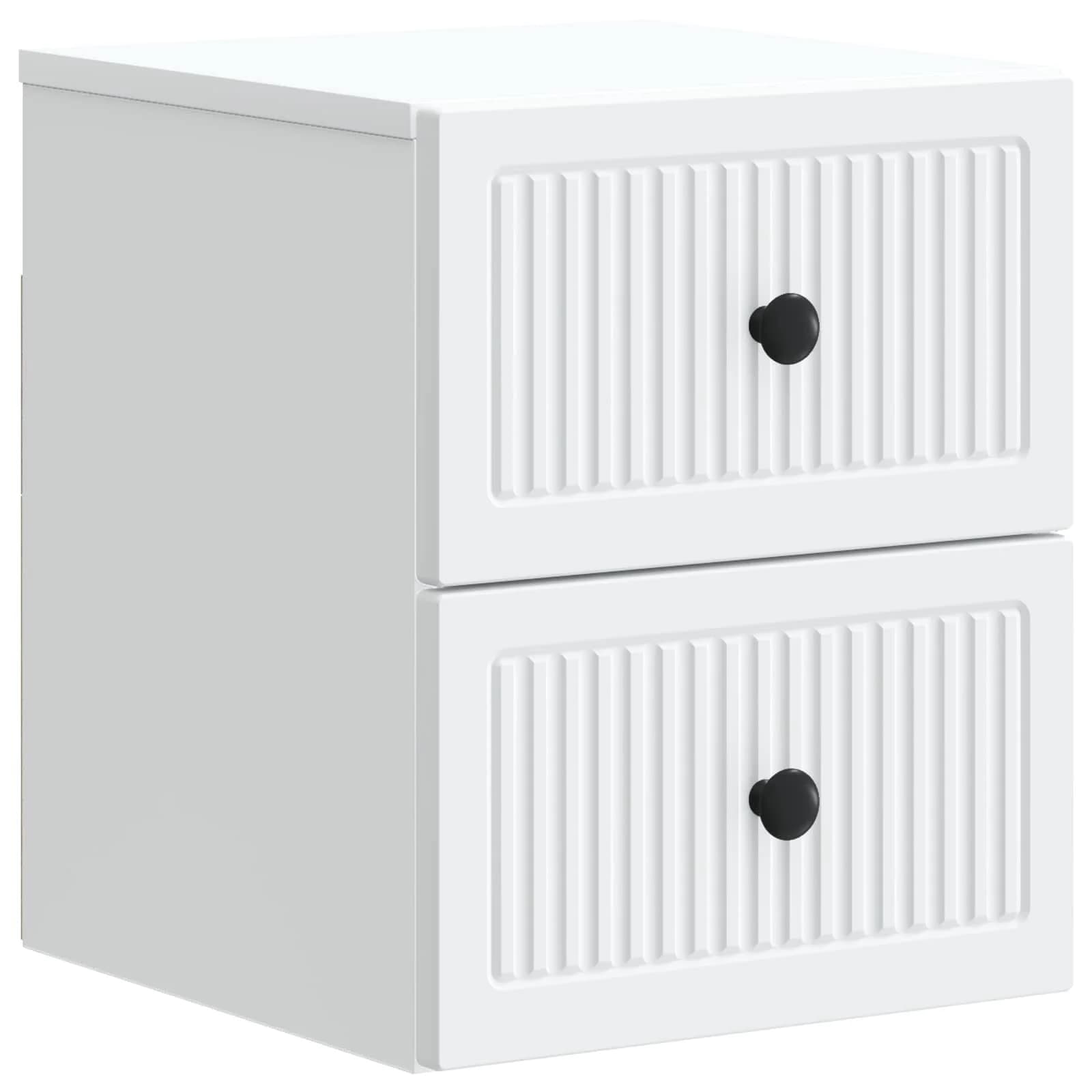 Stenski nočni omarici 2 kos Bela 33 x 34,5 x 40 cm - slika 5