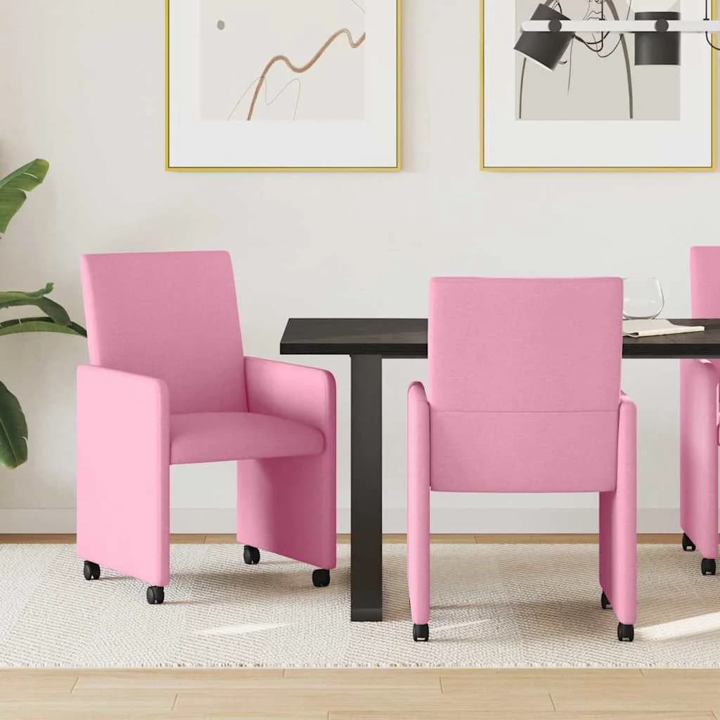 Jedilni stoli s kolesi 2 kos blago Roza 57 x 66 x 94 cm