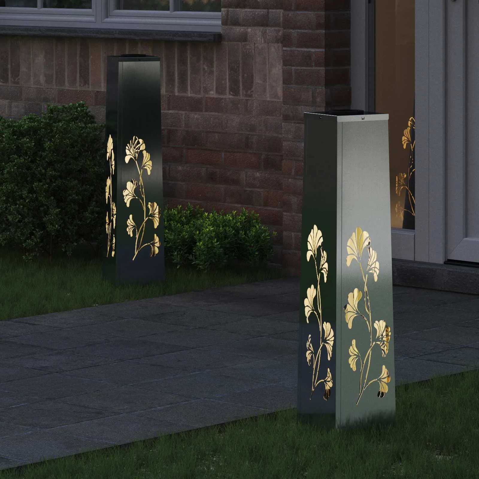 Solarno LED svetilo za pot 2 kos Toplo bela 18 x 18 x 80 cm - slika 3