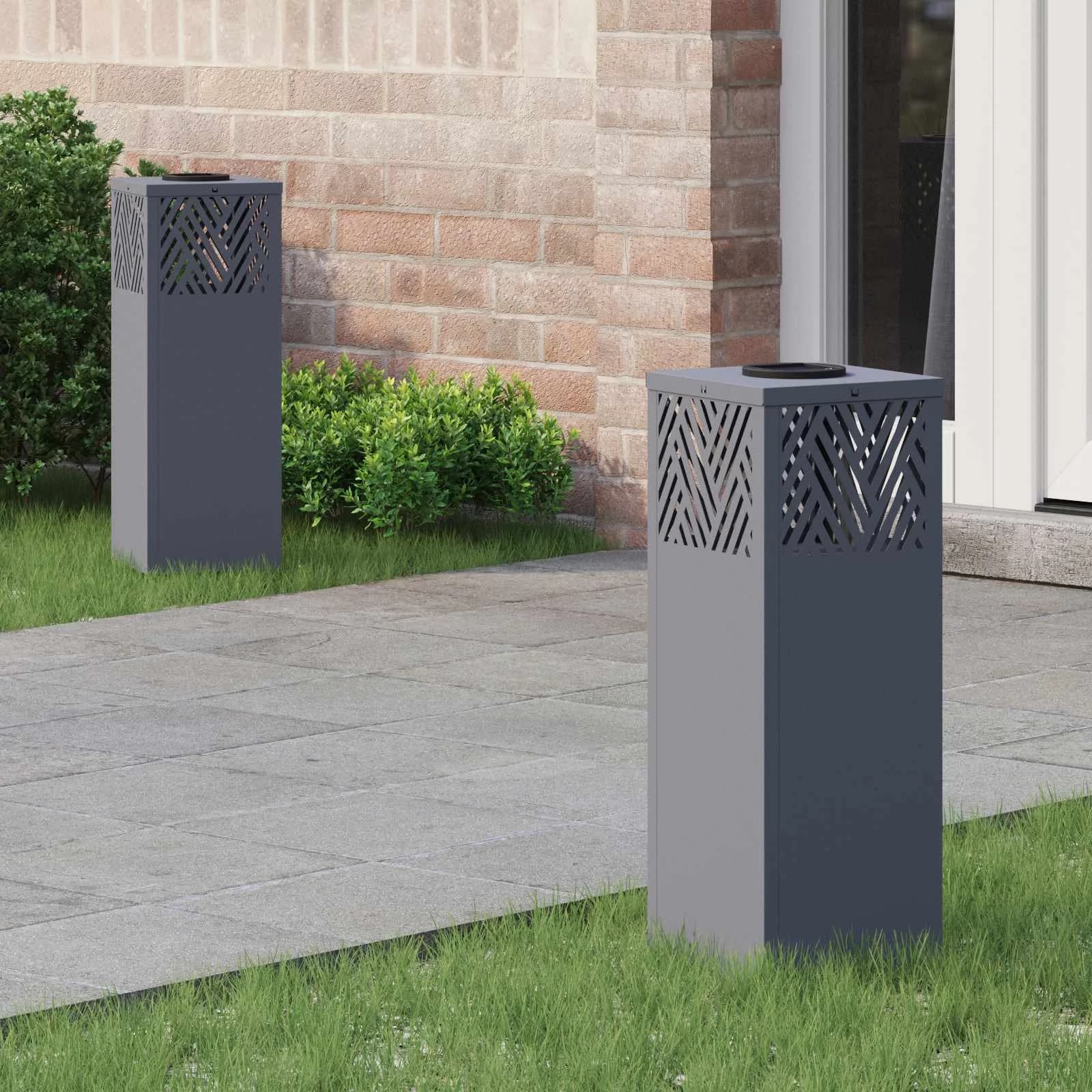Solarno LED svetilo za pot 2 kos Toplo bela 18 x 18 x 50 cm