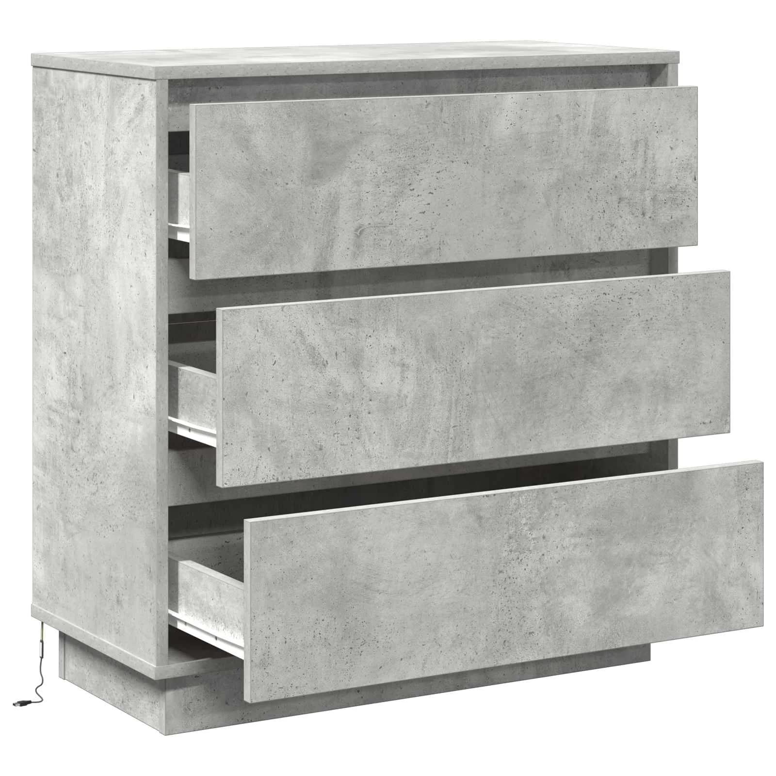 Nočna omarica Betonsko siva 71 x 34,5 x 75 cm Inženirski les - slika 6