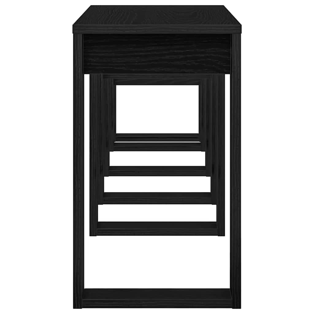 Gnezditvene mize 3 kos Črna Orehovina 61 x 28 x 47 cm - slika 9