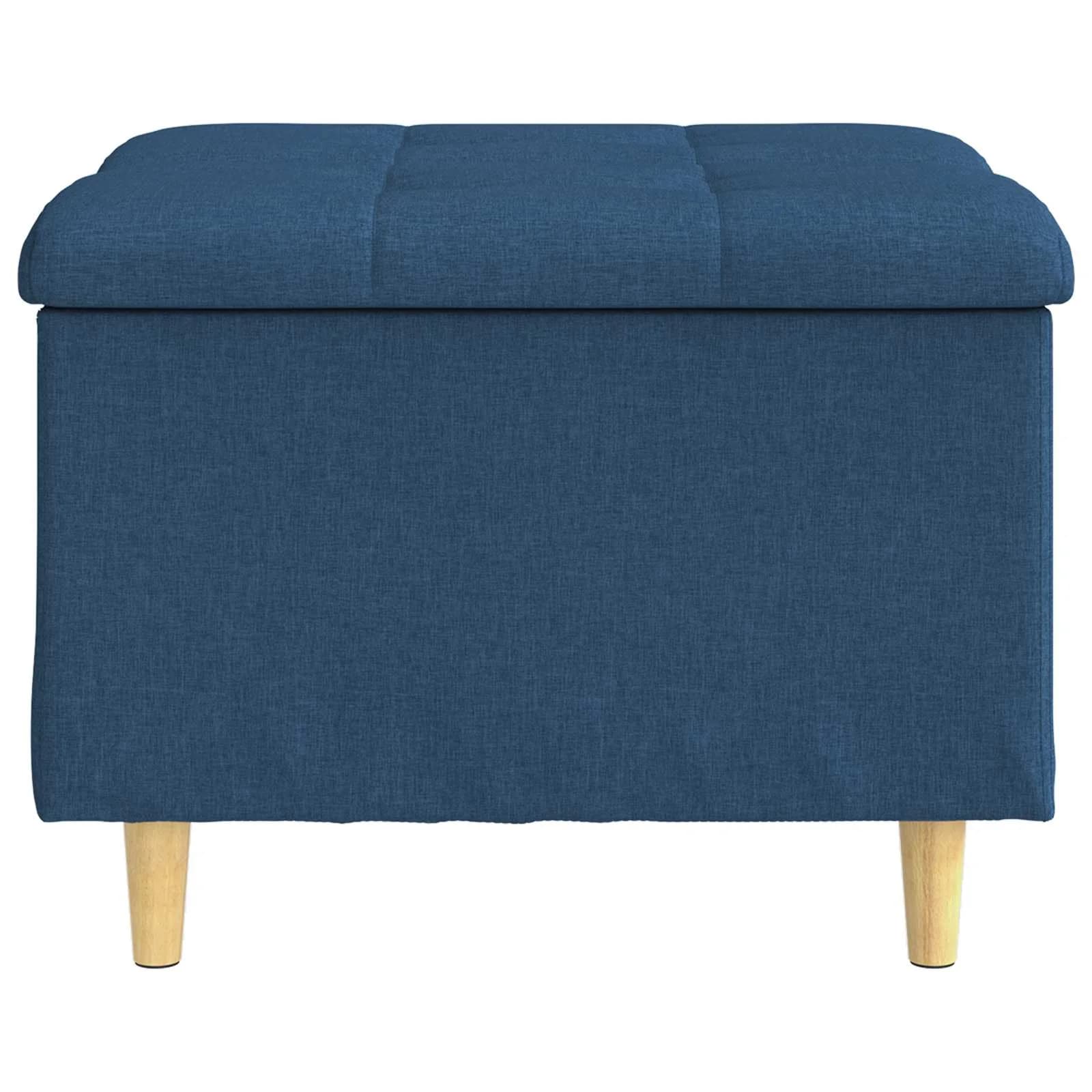 Shranjevalna tabureta z blazino Modra 60 x 60 x 45 cm blago - slika 6