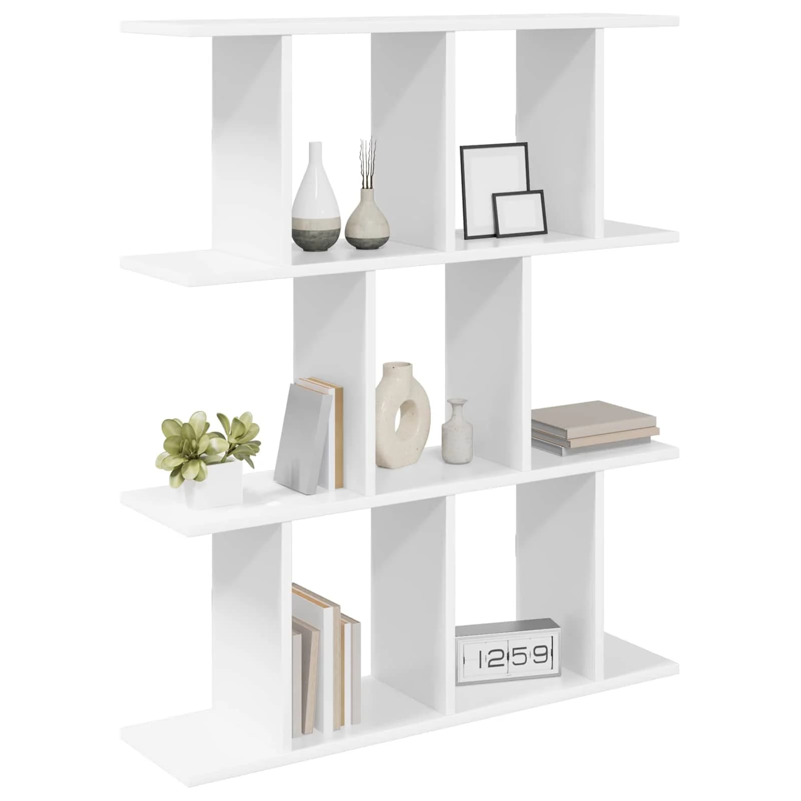 Stenska polica Bela 80 x 20 x 96 cm Inženirski les - slika 3