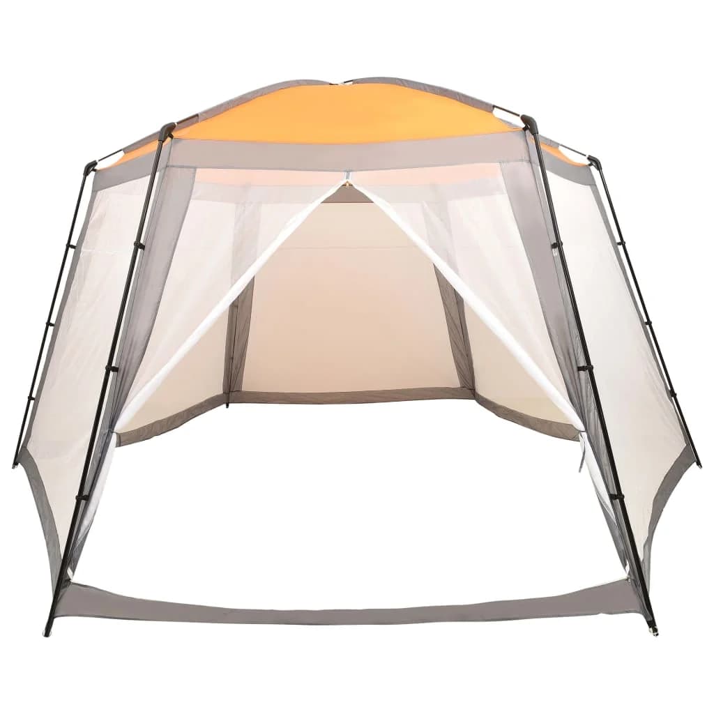 Šotor za bazen iz blaga 590x520x250 cm siv - slika 3