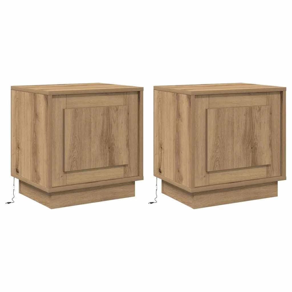Nočna omarica 2 kos Umetni hrast 44 x 34,5 x 45 cm - slika 2
